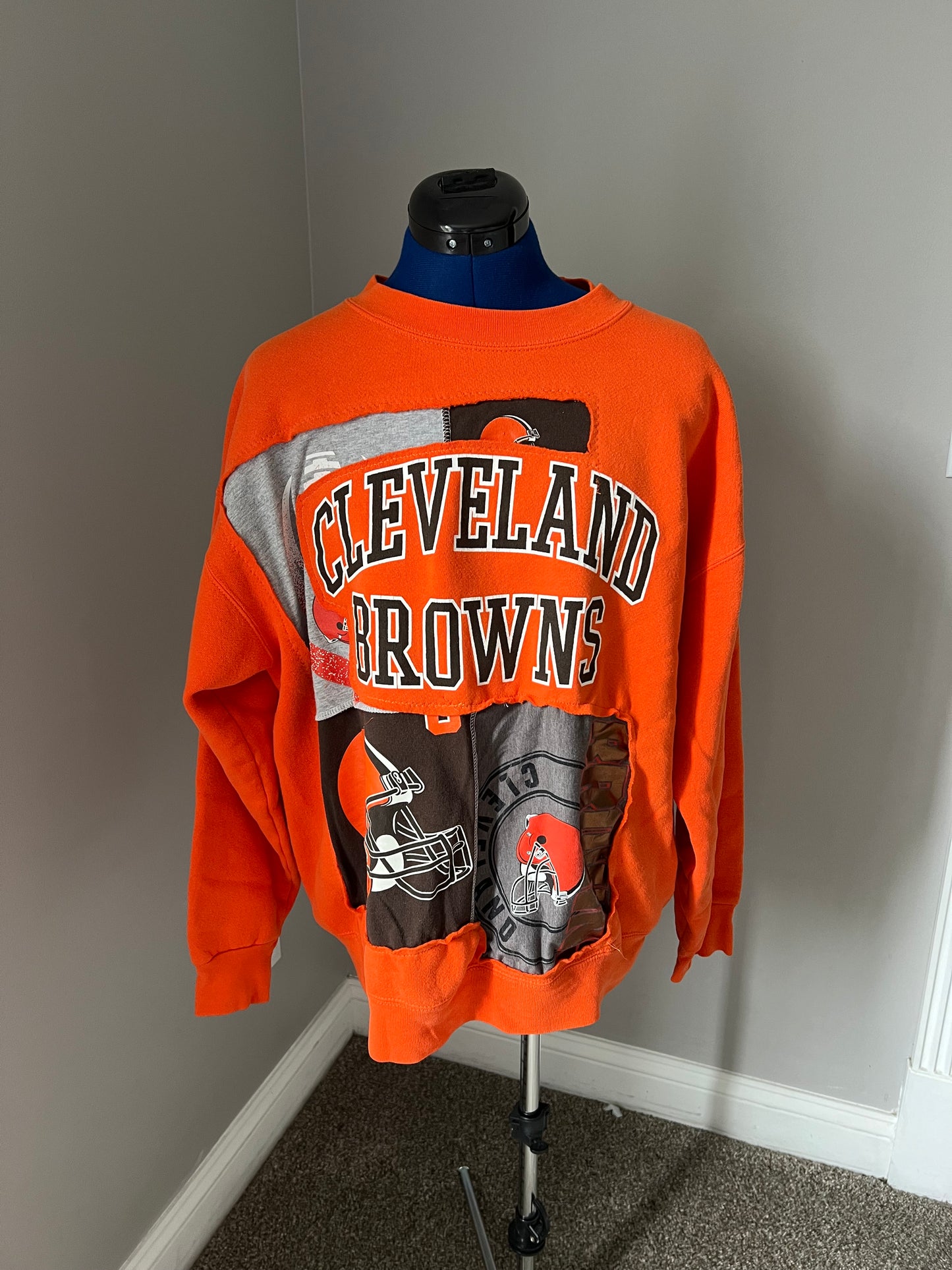 Story Sale Patchwork Browns Crewneck