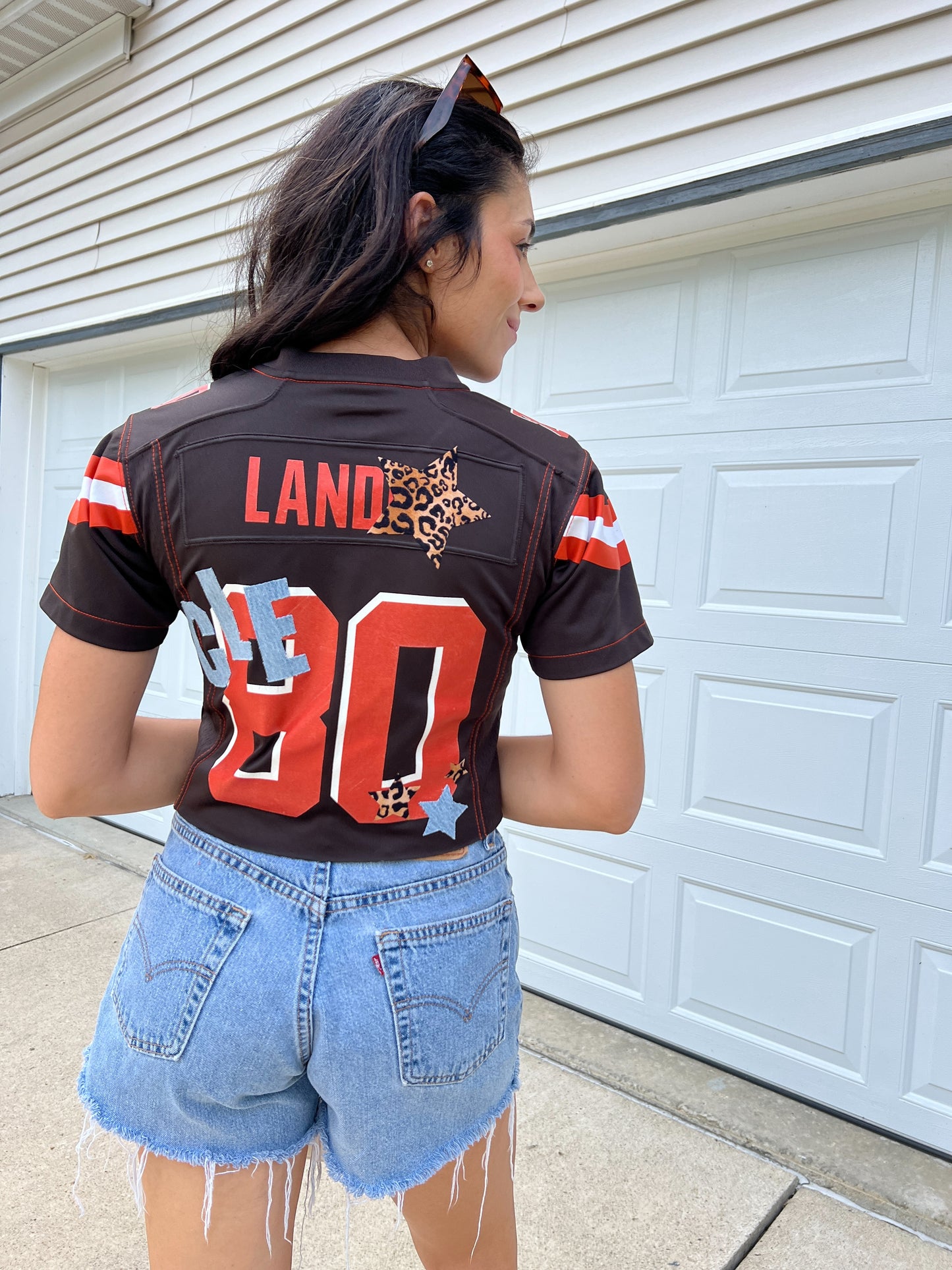 Denim/Cheetah Sticker Jersey