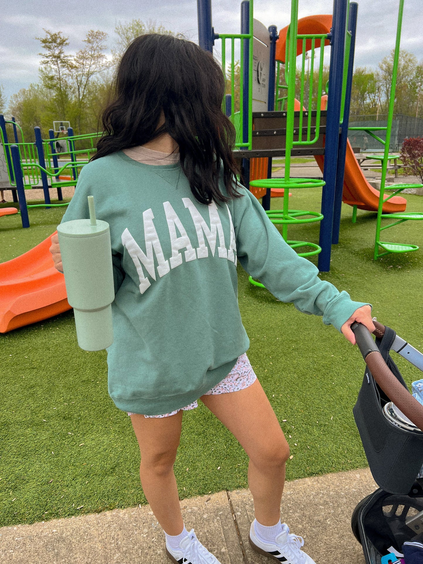 Mama Crewneck- Periwinkle Blue