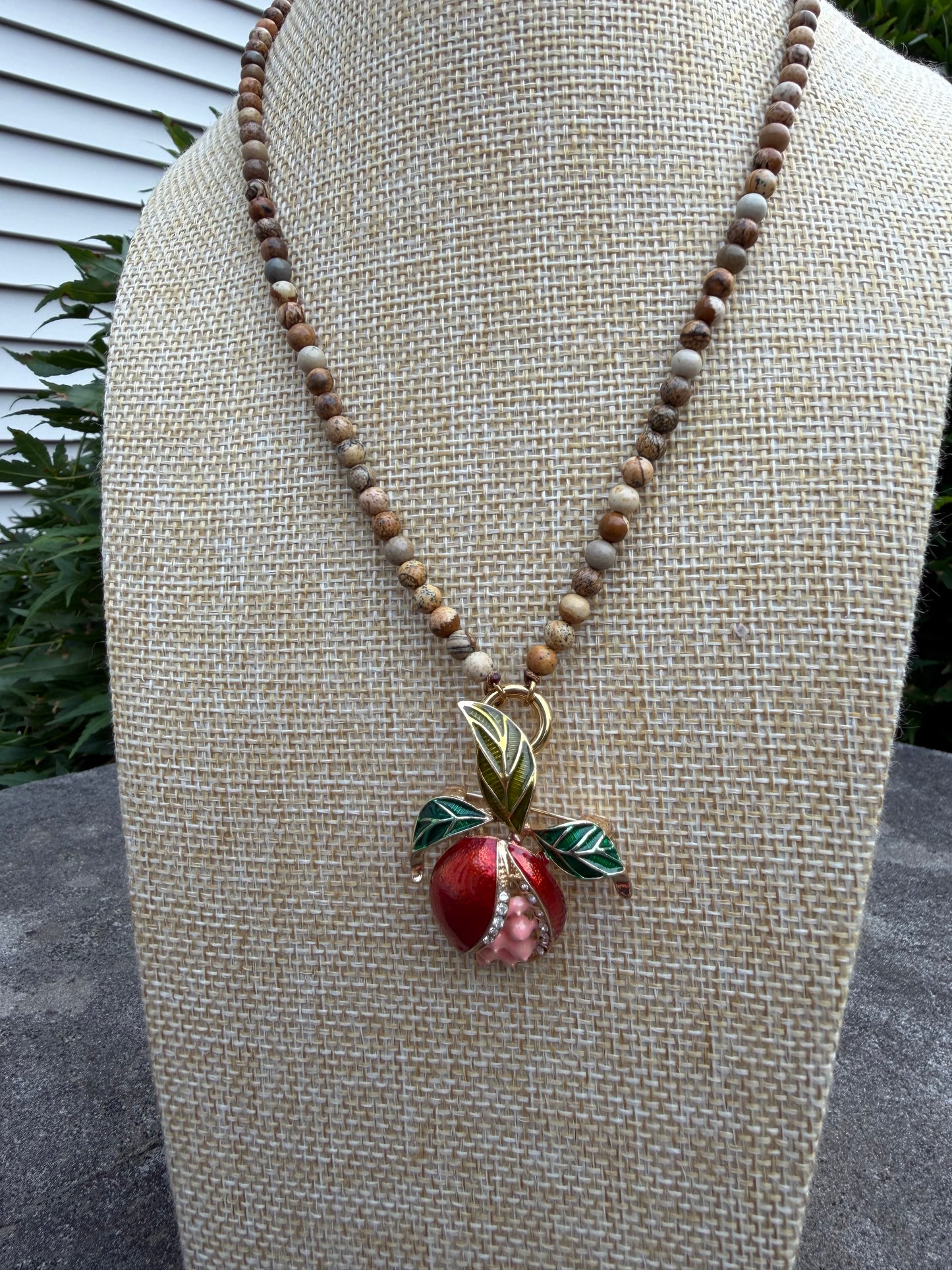 Pomegranate Vintage Pendant Necklace