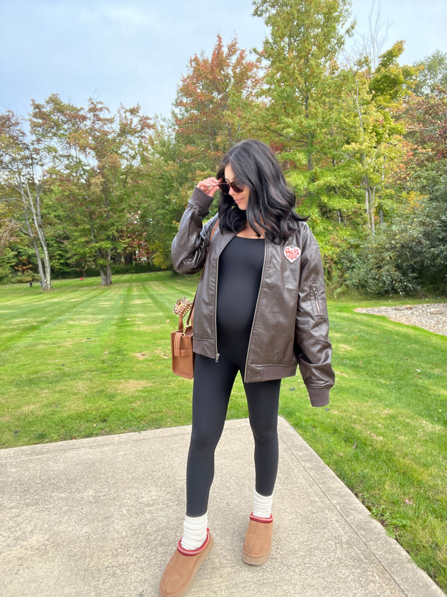 Cleveland Brownies Faux Leather Bomber Jacket