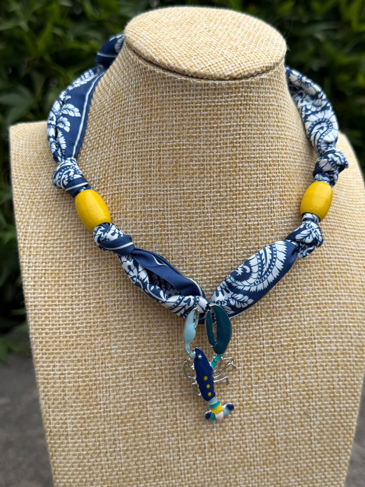 Crawfish Vintage Pendant Necklace