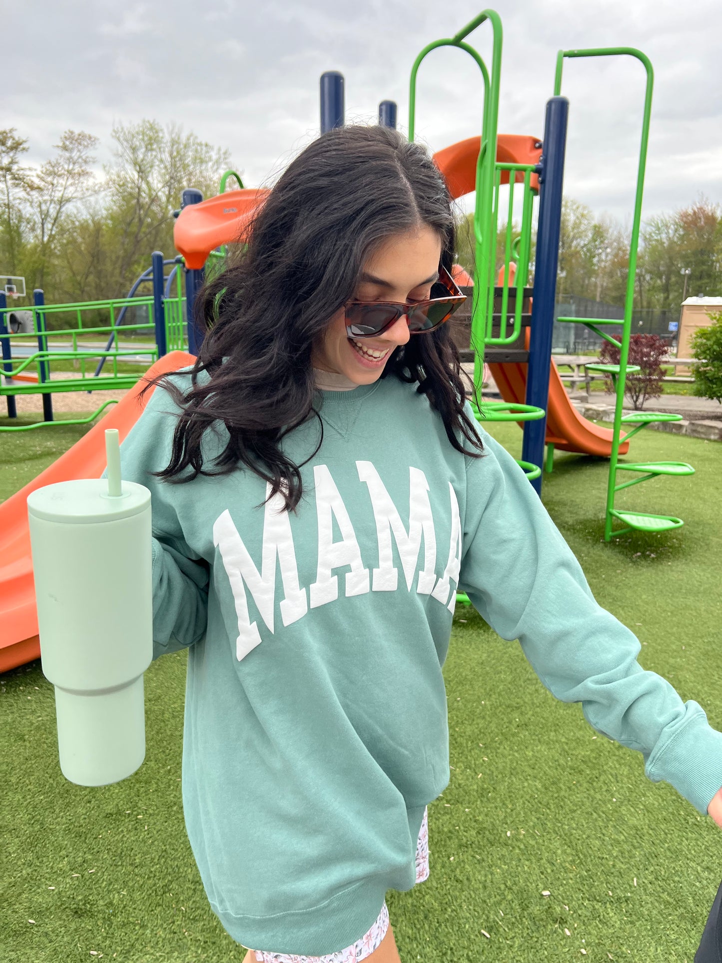 Mama Crewneck- Sage Green