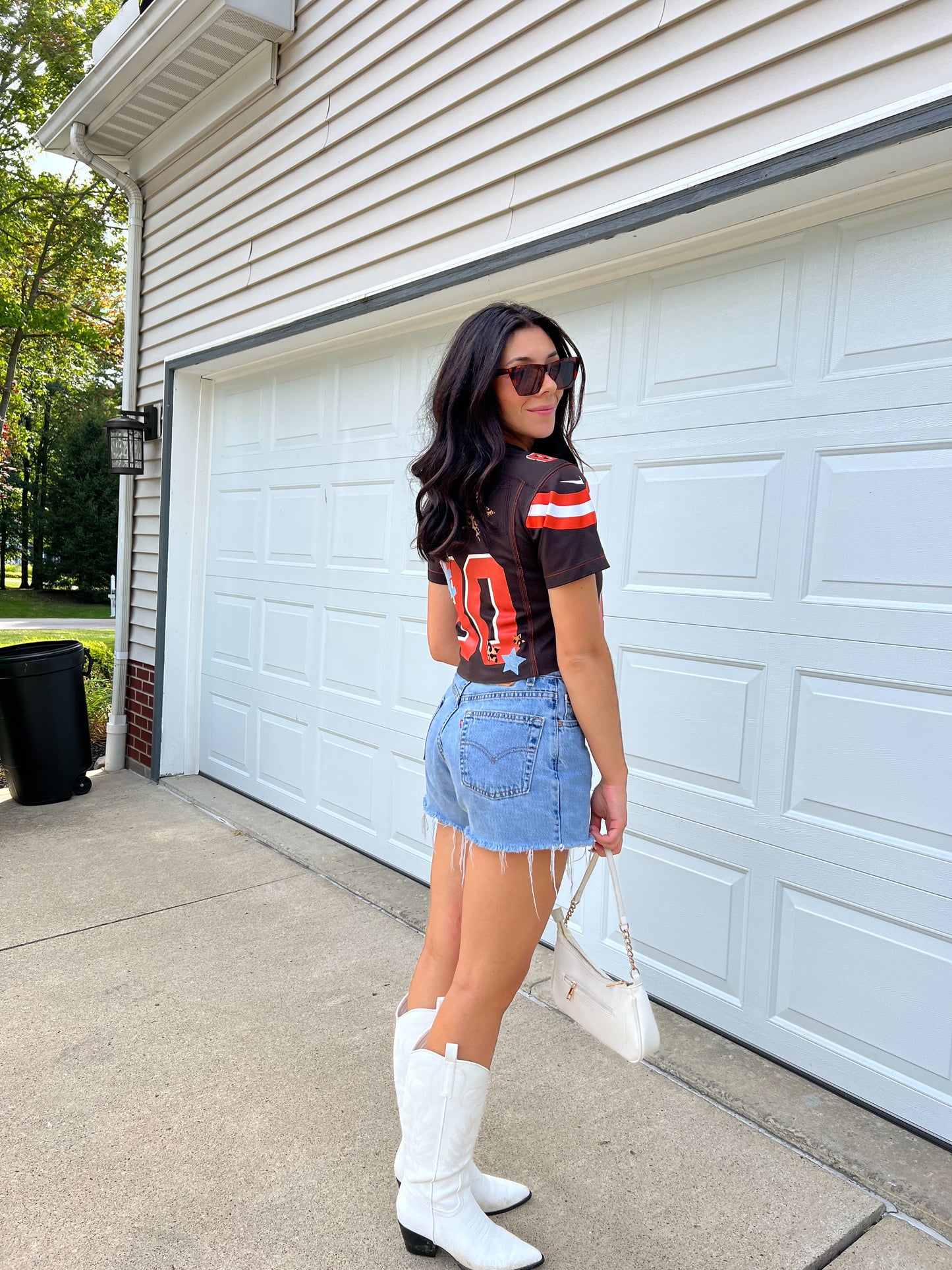 Denim/Cheetah Sticker Jersey