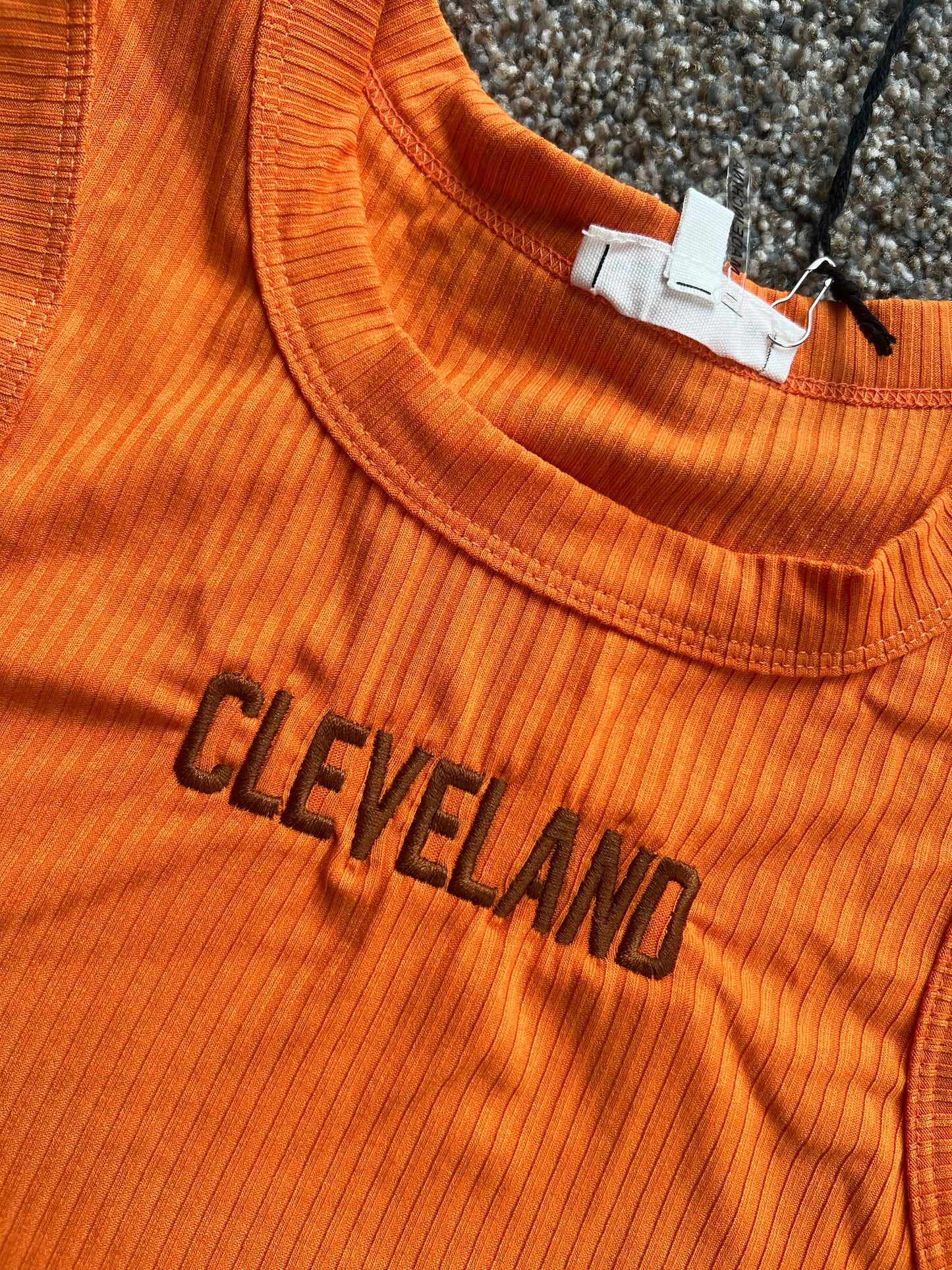Embroidered Cleveland Tank- Orange