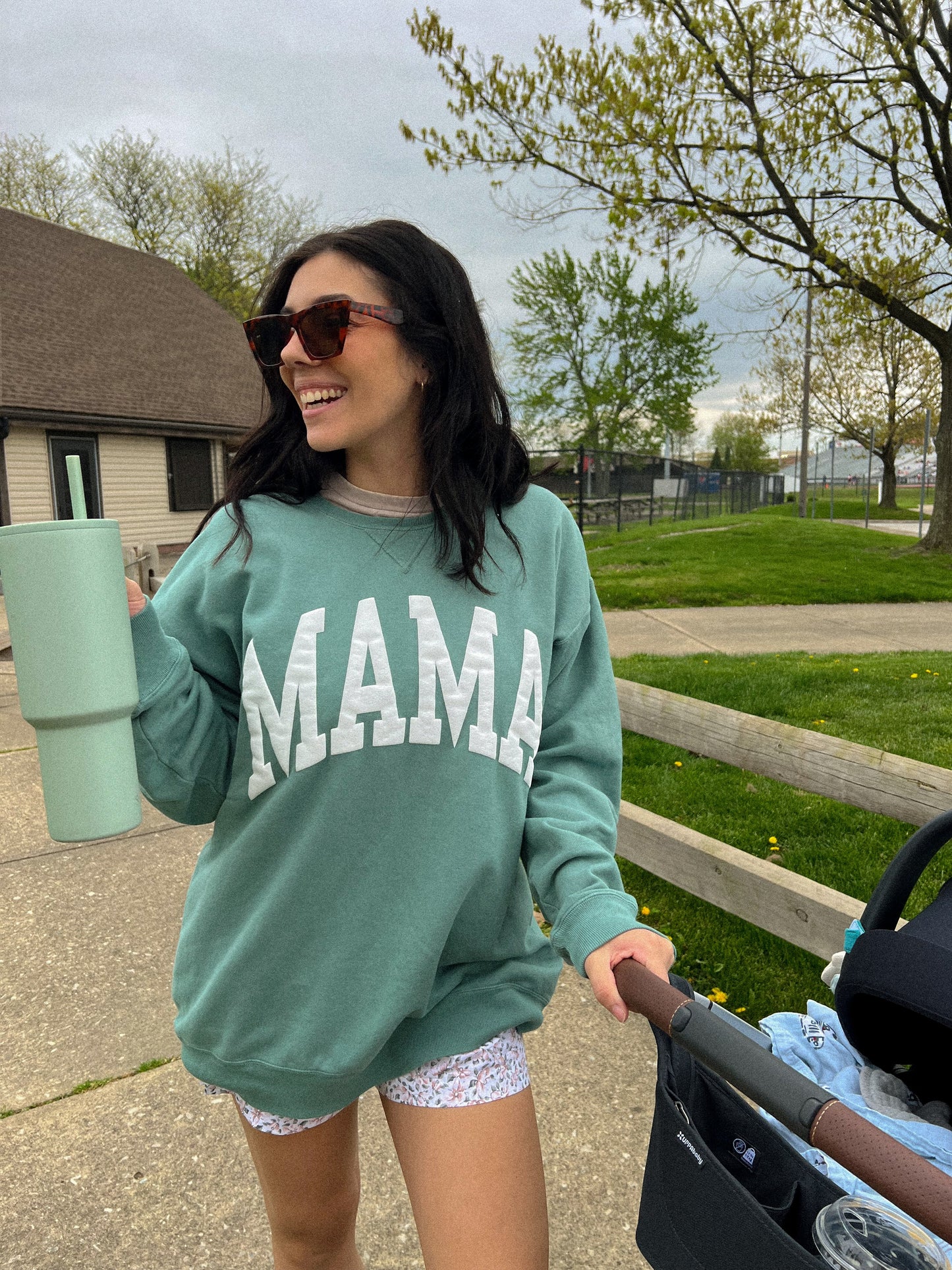 Mama Crewneck- Periwinkle Blue