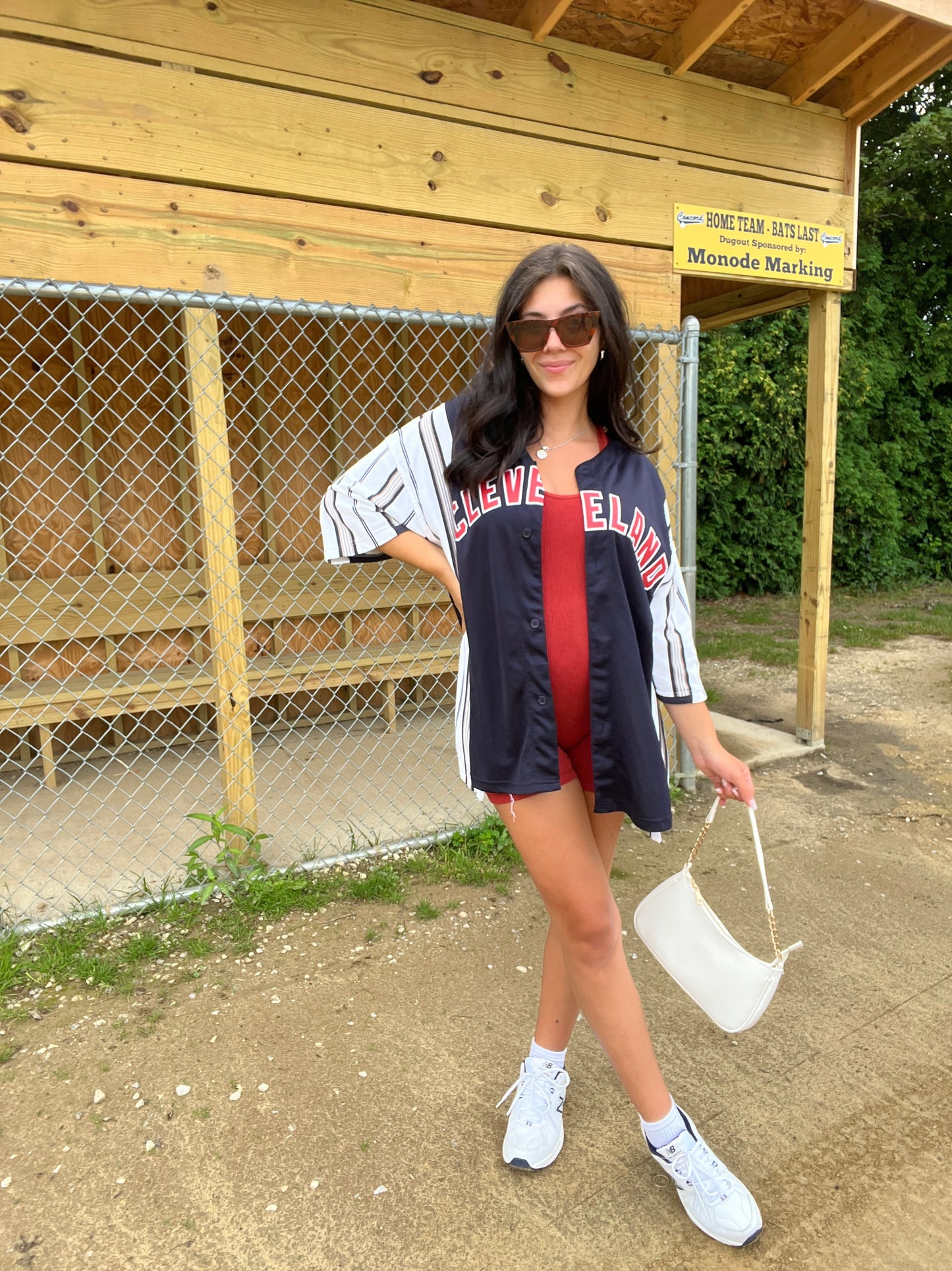 CLEVELAND BASEBALL JERSEY X STRIPED TOP