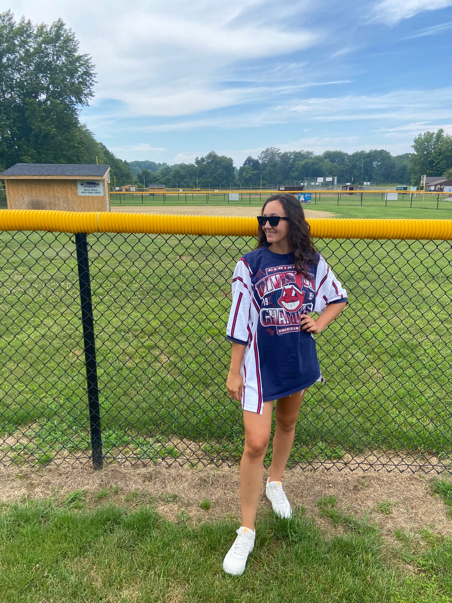 VINTAGE INDIANS TEE X STRIPED TOP