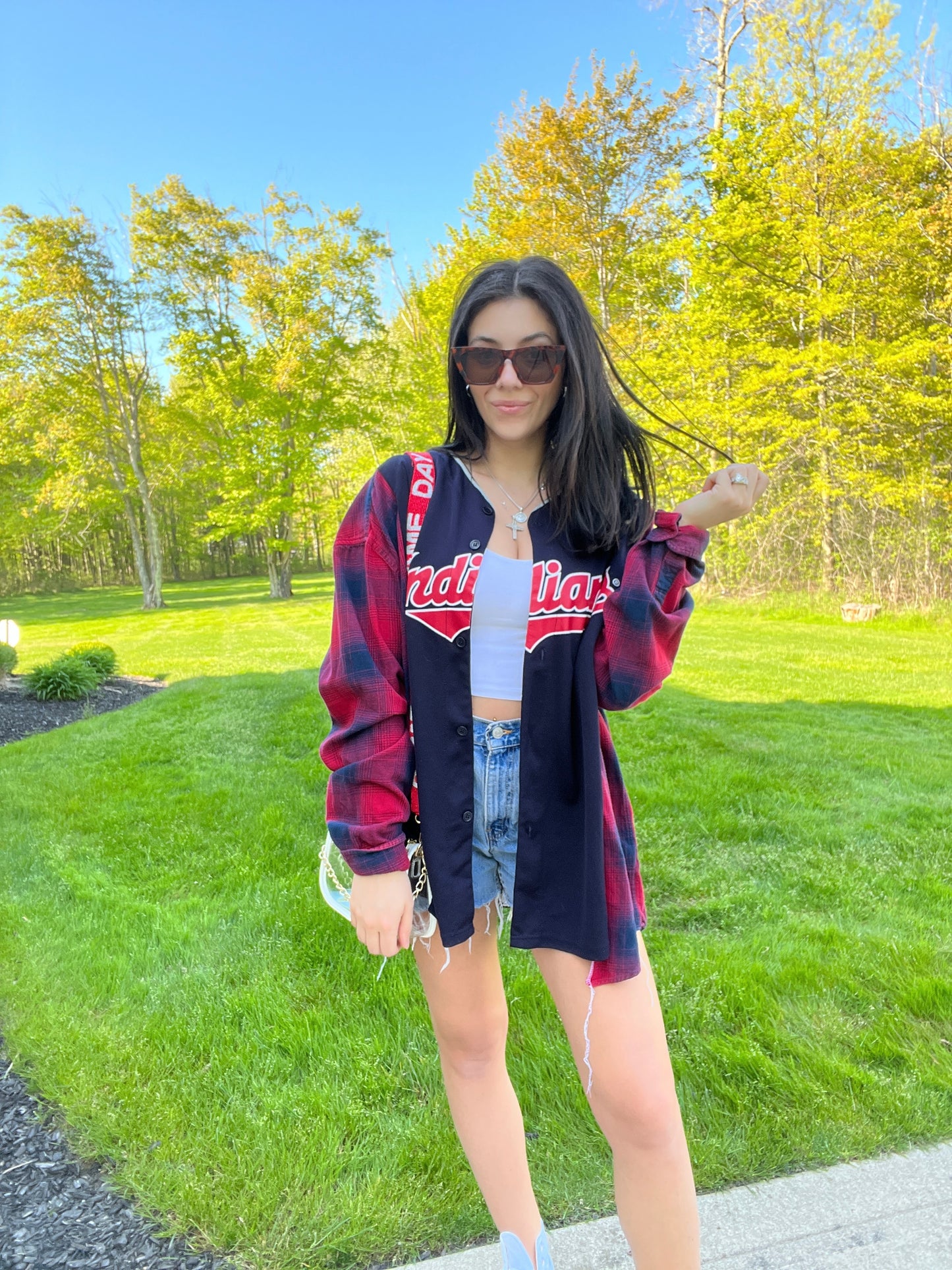 CLE BASEBALL JERSEY X FLANNEL