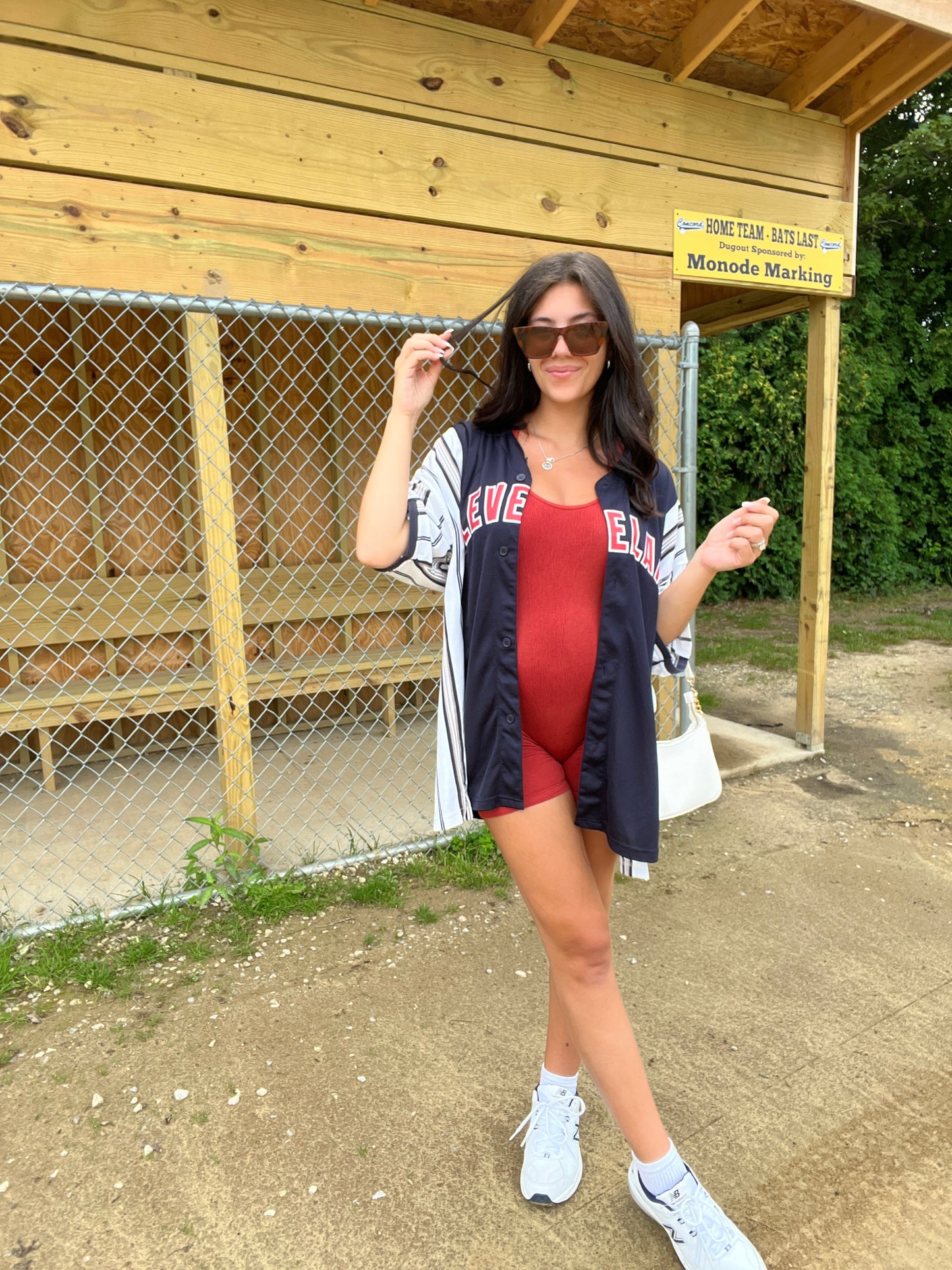 CLEVELAND BASEBALL JERSEY X STRIPED TOP