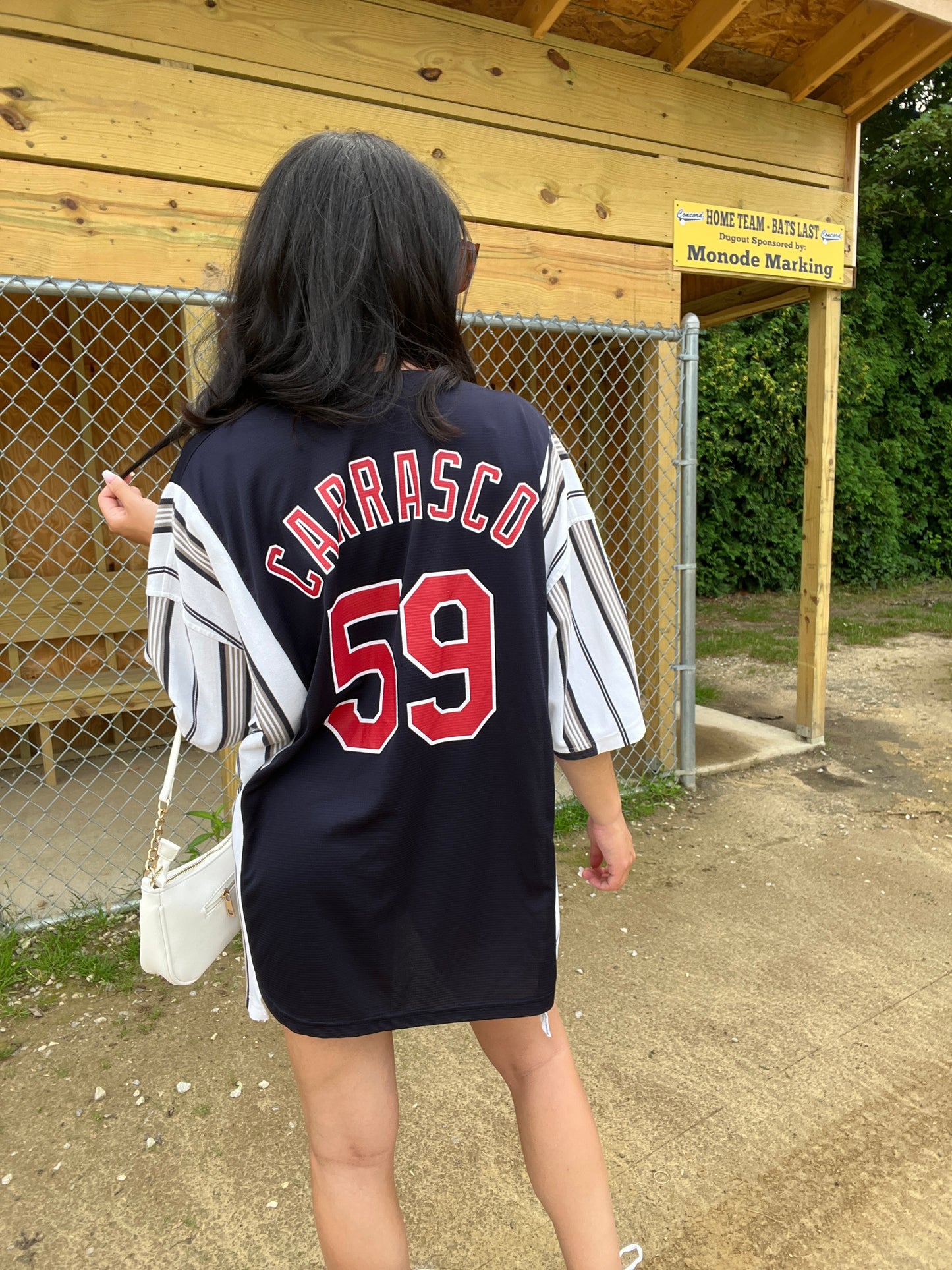 CLEVELAND BASEBALL JERSEY X STRIPED TOP