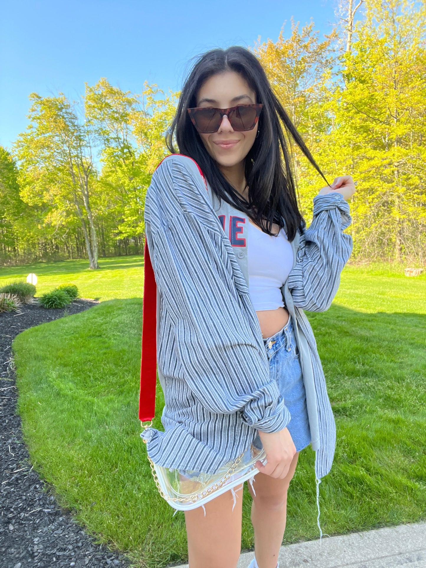 CLE BASEBALL JERSEY X STRIPED FLANNEL
