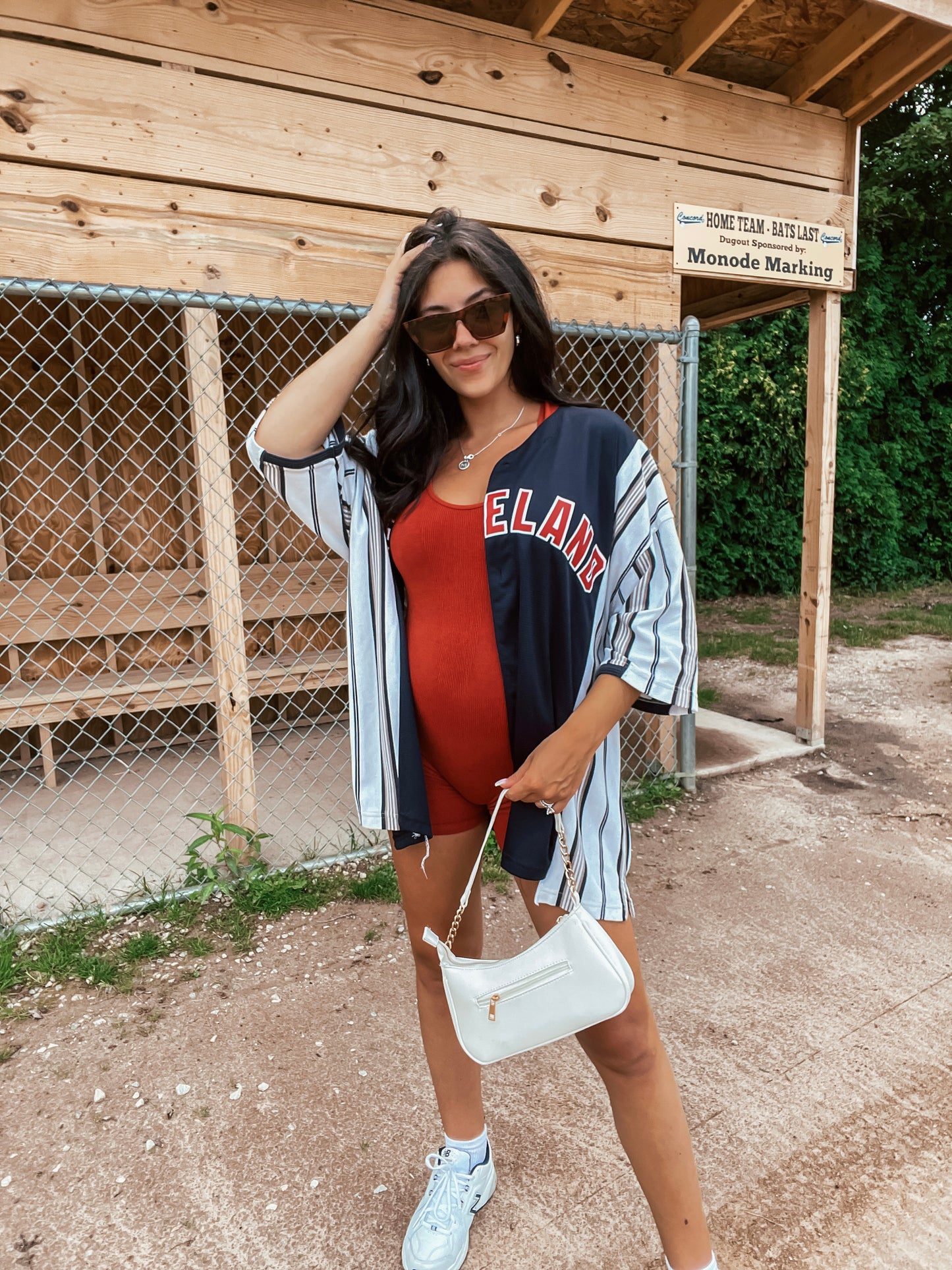 CLEVELAND BASEBALL JERSEY X STRIPED TOP