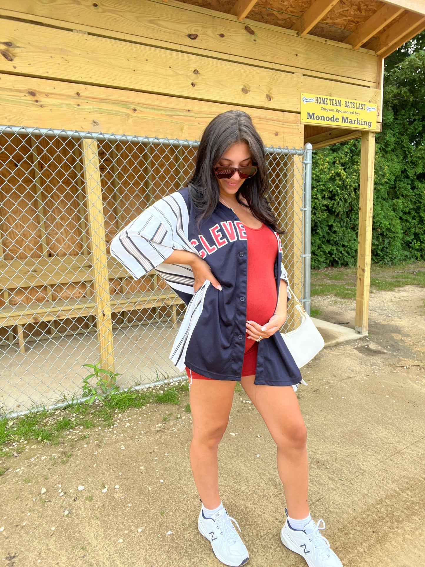 CLEVELAND BASEBALL JERSEY X STRIPED TOP