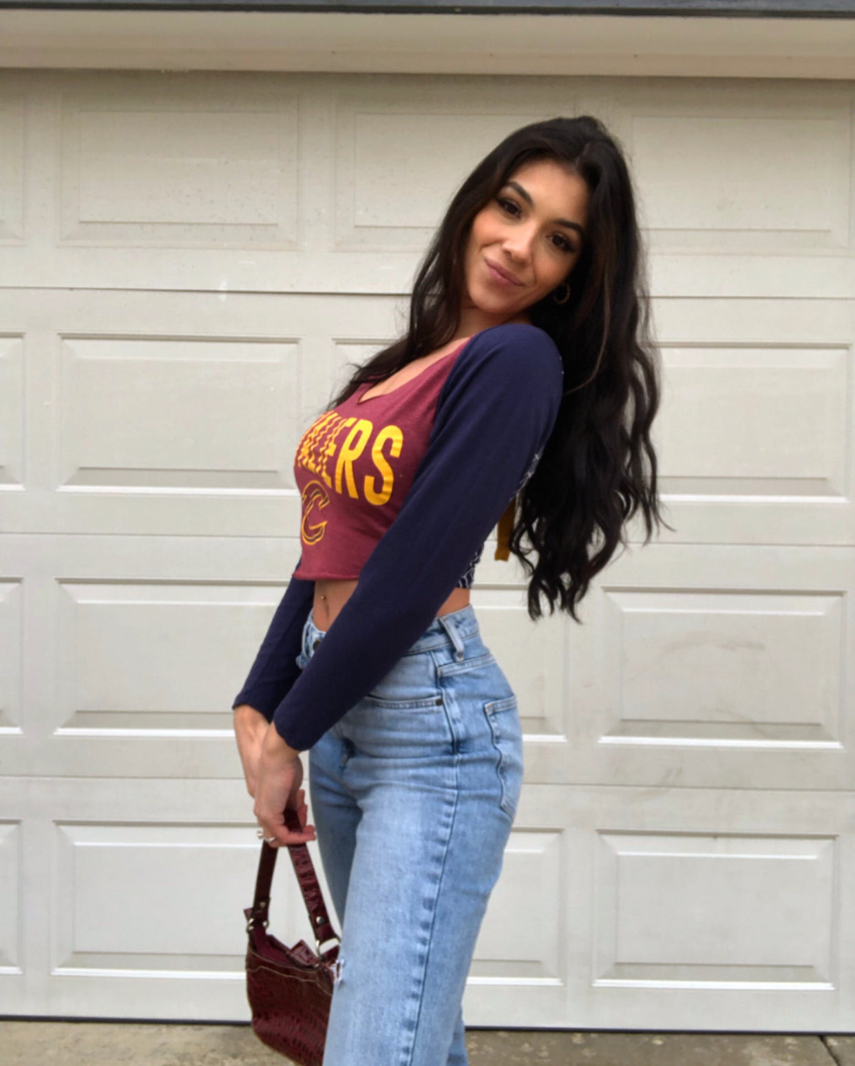 NAVY & MAROON CAVS TOP