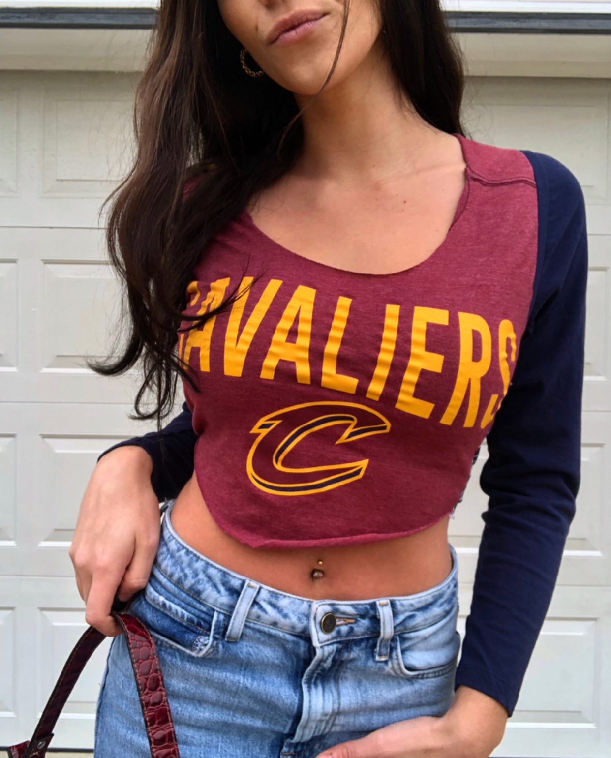 NAVY & MAROON CAVS TOP