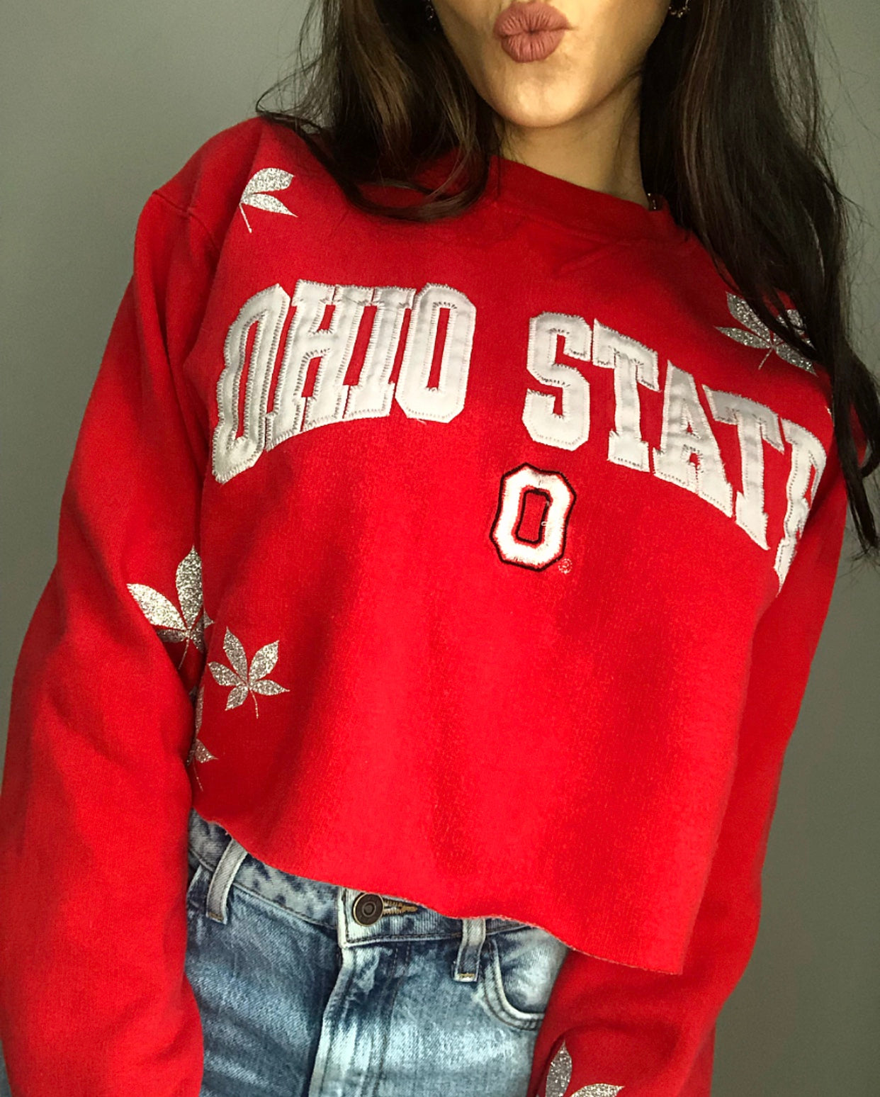 BUCKEYE LEAF OSU CREWNECK