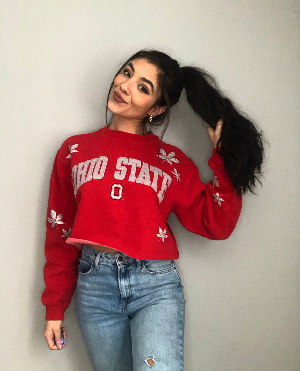 BUCKEYE LEAF OSU CREWNECK