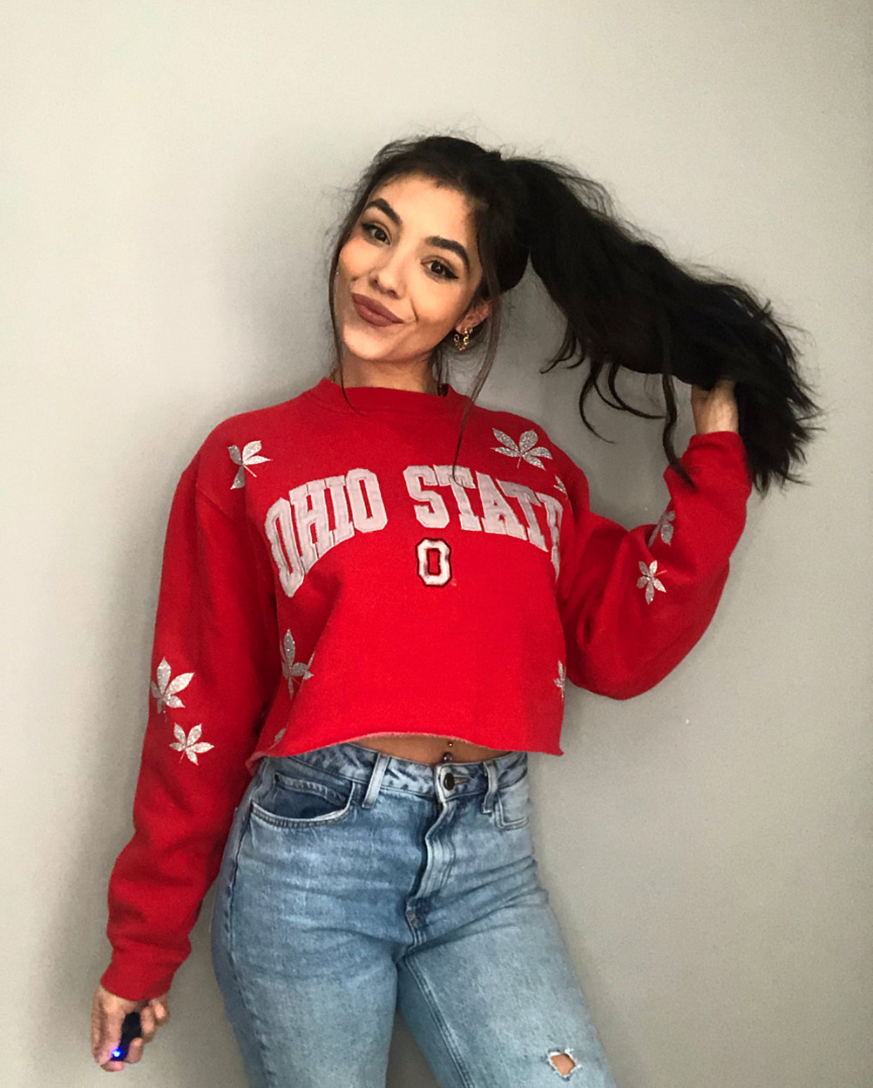 BUCKEYE LEAF OSU CREWNECK