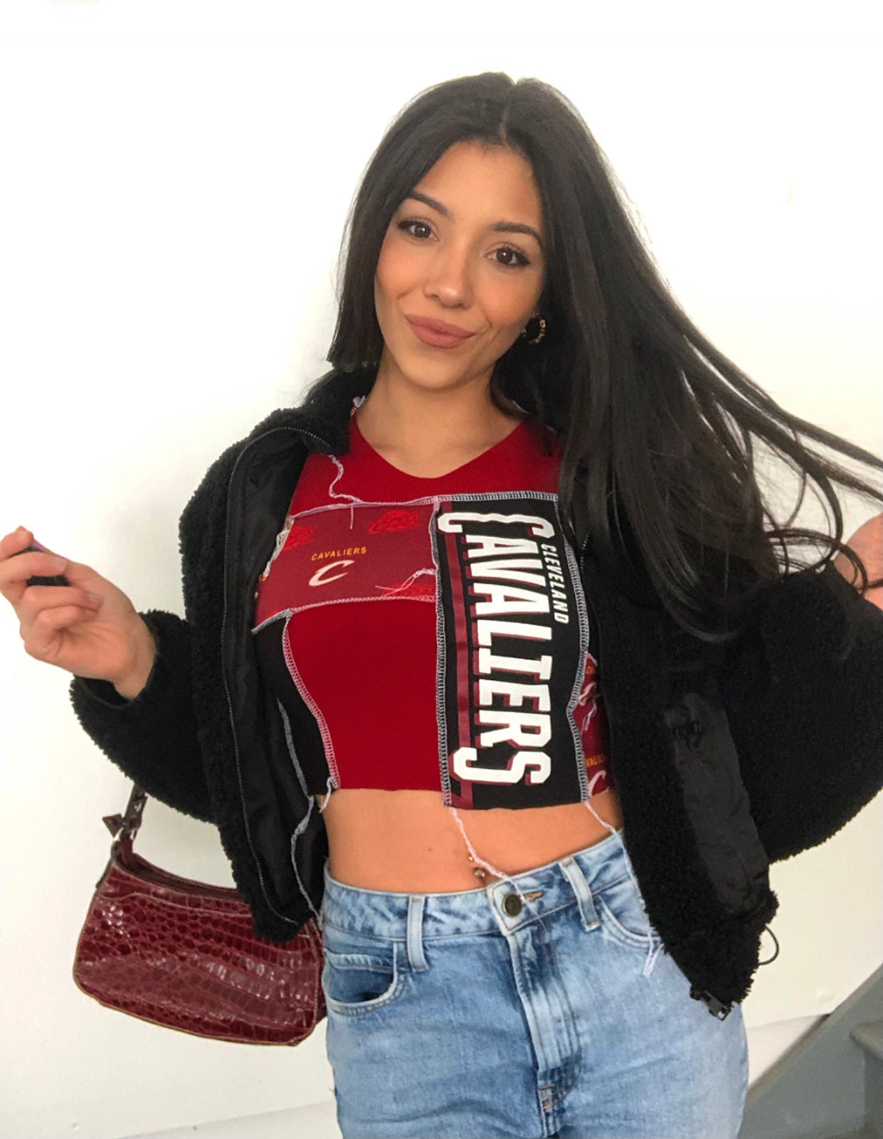 CAVS BLACK AND MAROON PATCHWORK TANK