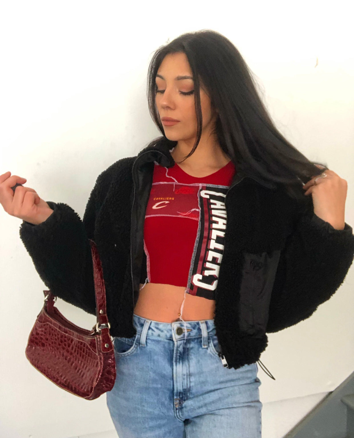 CAVS BLACK AND MAROON PATCHWORK TANK