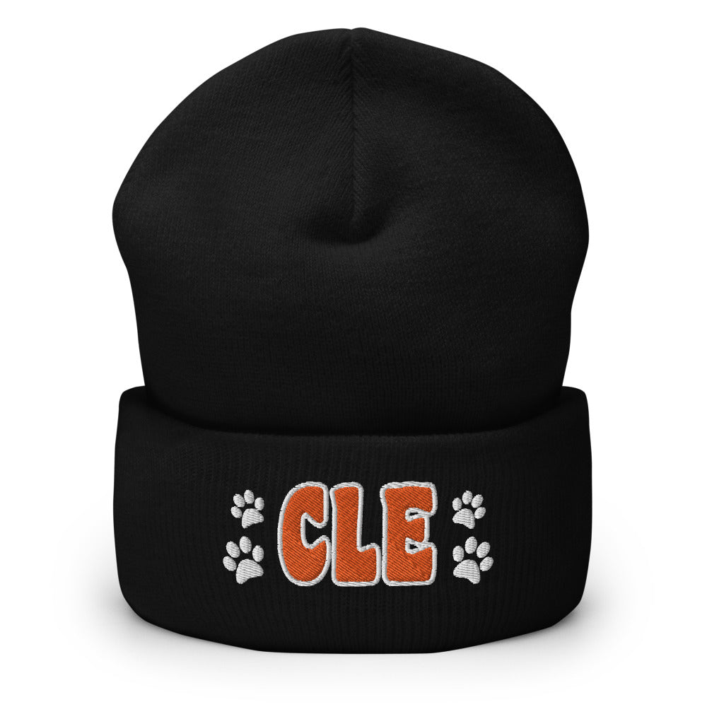 CLE PAW PRINTS CUFFED BEANIE