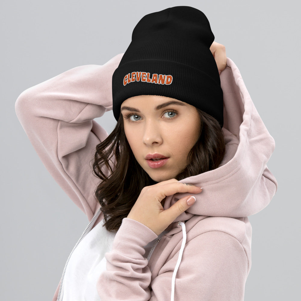 WAVY CLEVELAND CUFFED BEANIE