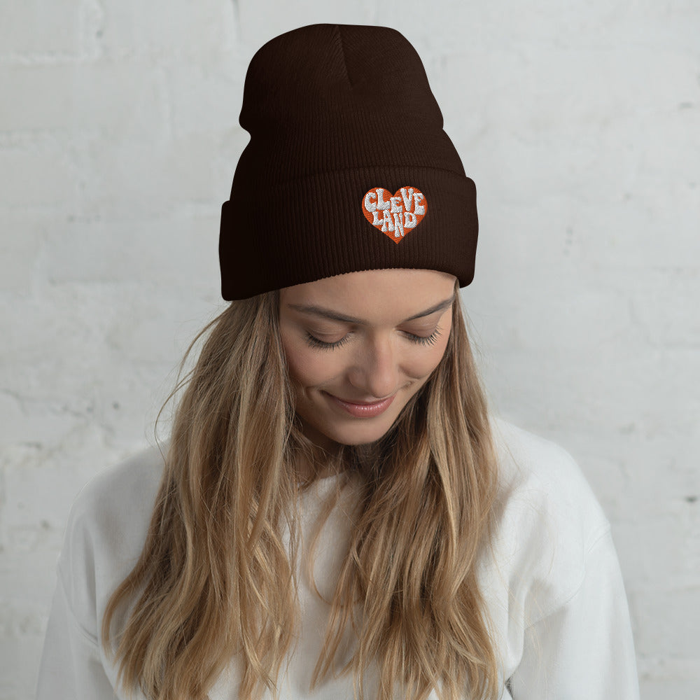 CLEVELAND HEART CUFFED BEANIE