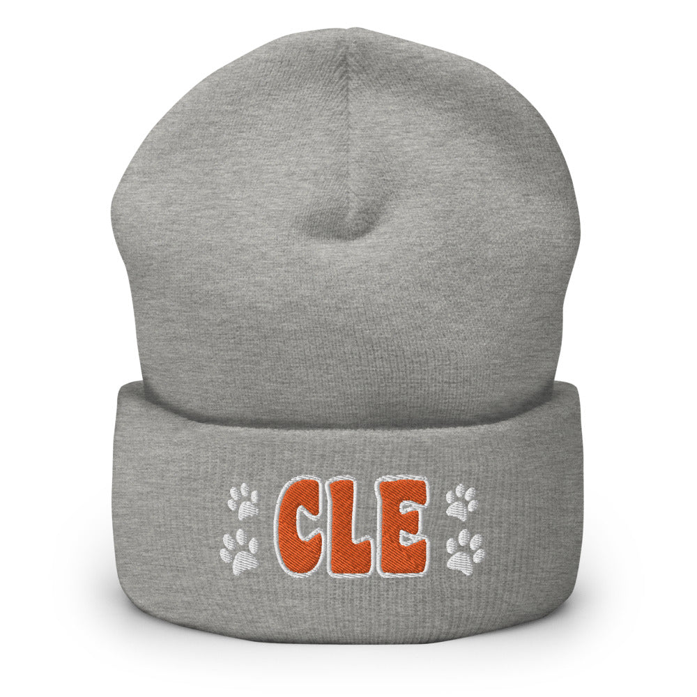 CLE PAW PRINTS CUFFED BEANIE