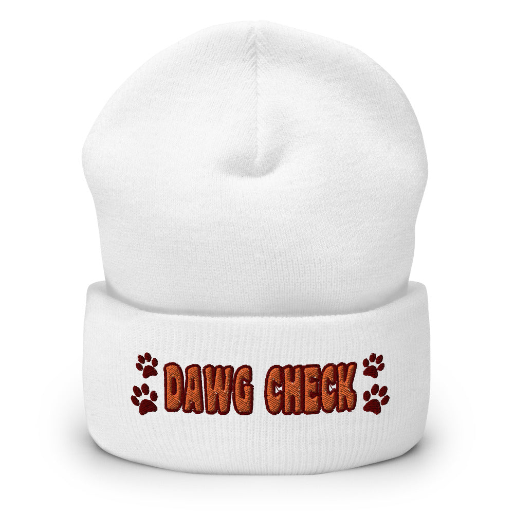 DAWG CHECK CUFFED BEANIE- WHITE