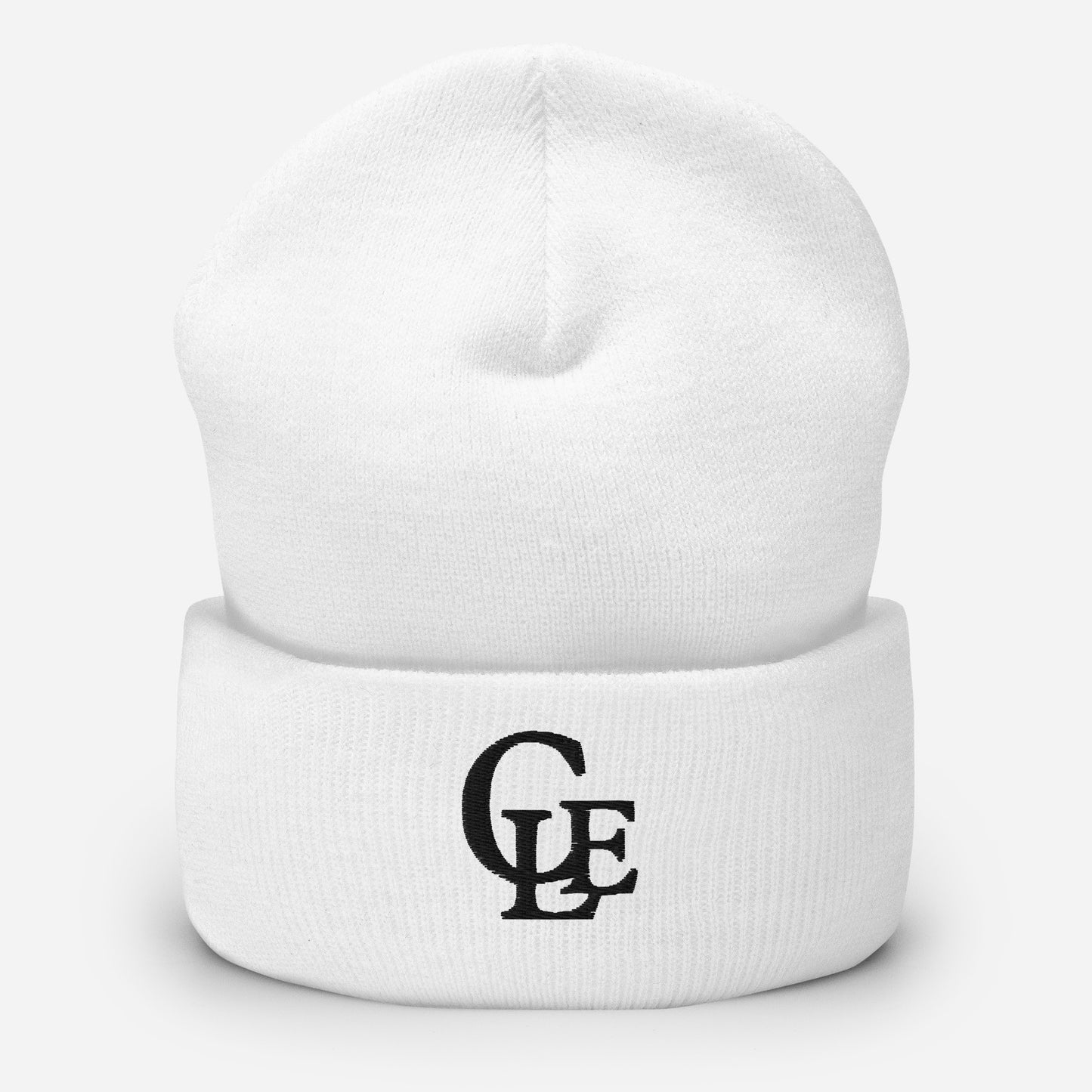 CLE White Cuffed Beanie