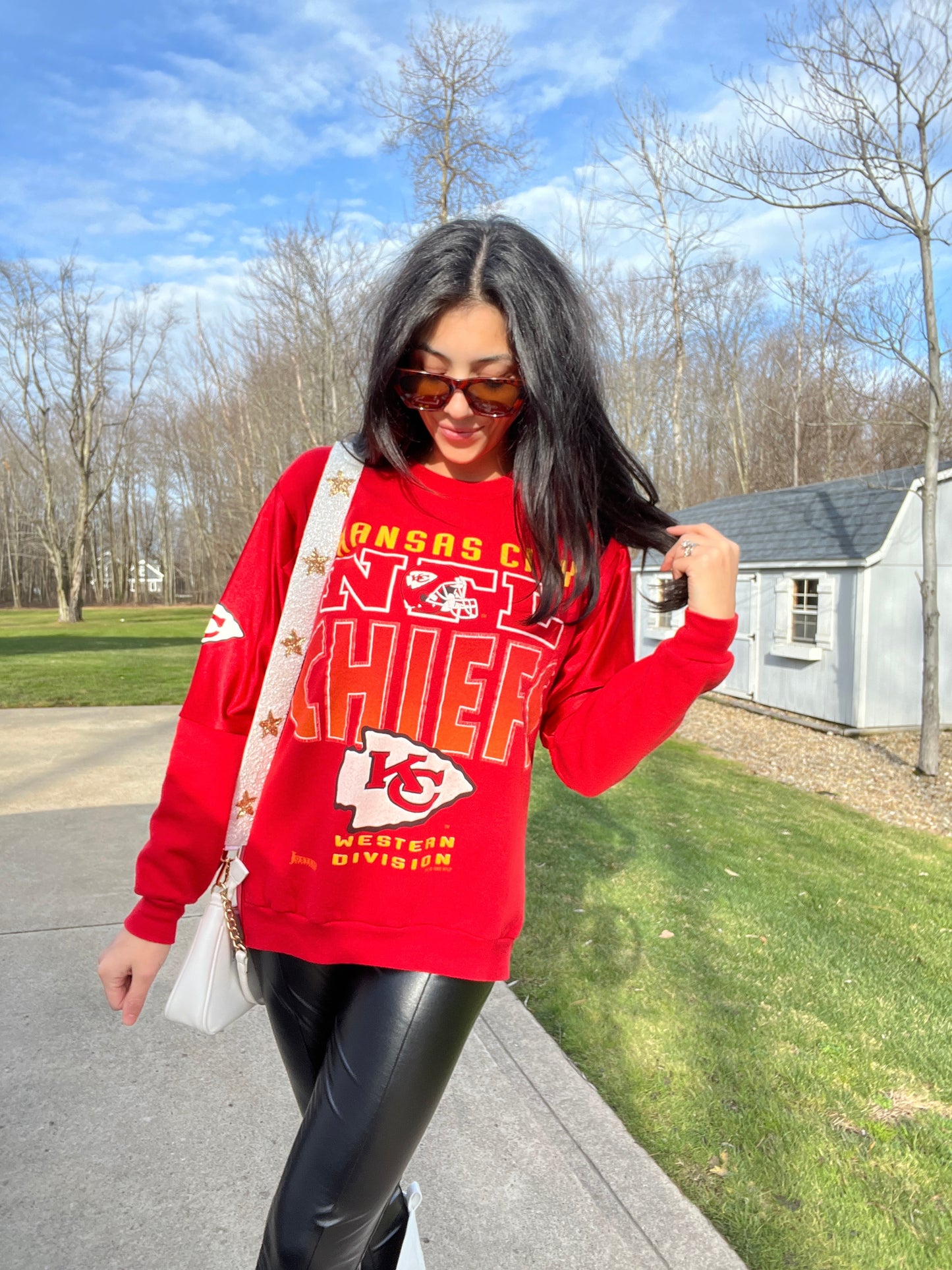 VINTAGE CHIEFS JERSEY SLEEVE CREWNECK