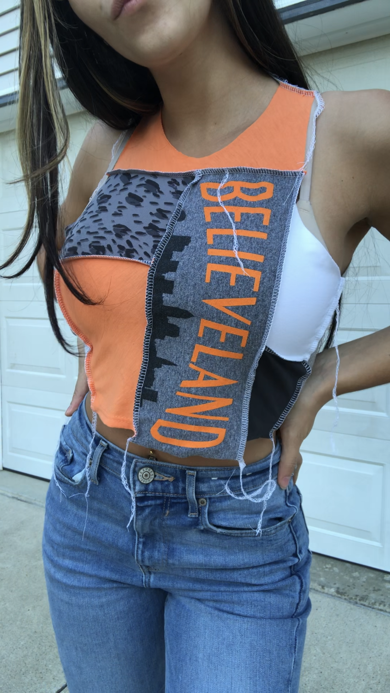 HIGH NECK BELIEVELAND PATCHWORK TANK