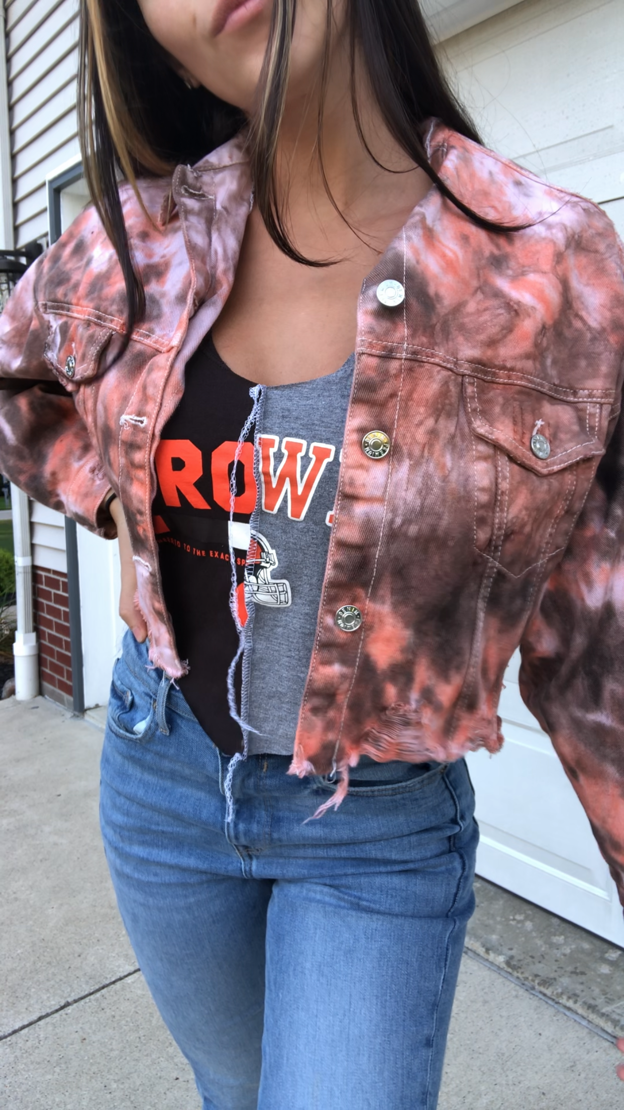 TIE DYE CROPPED JACKET