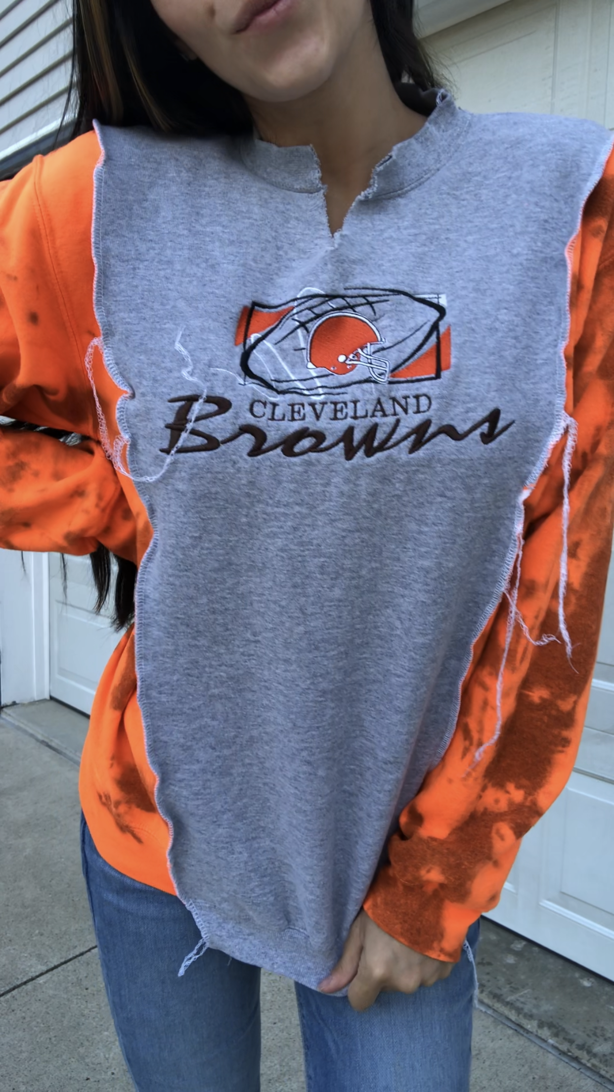 VINTAGE TIE DYE BROWNS CREWNECK