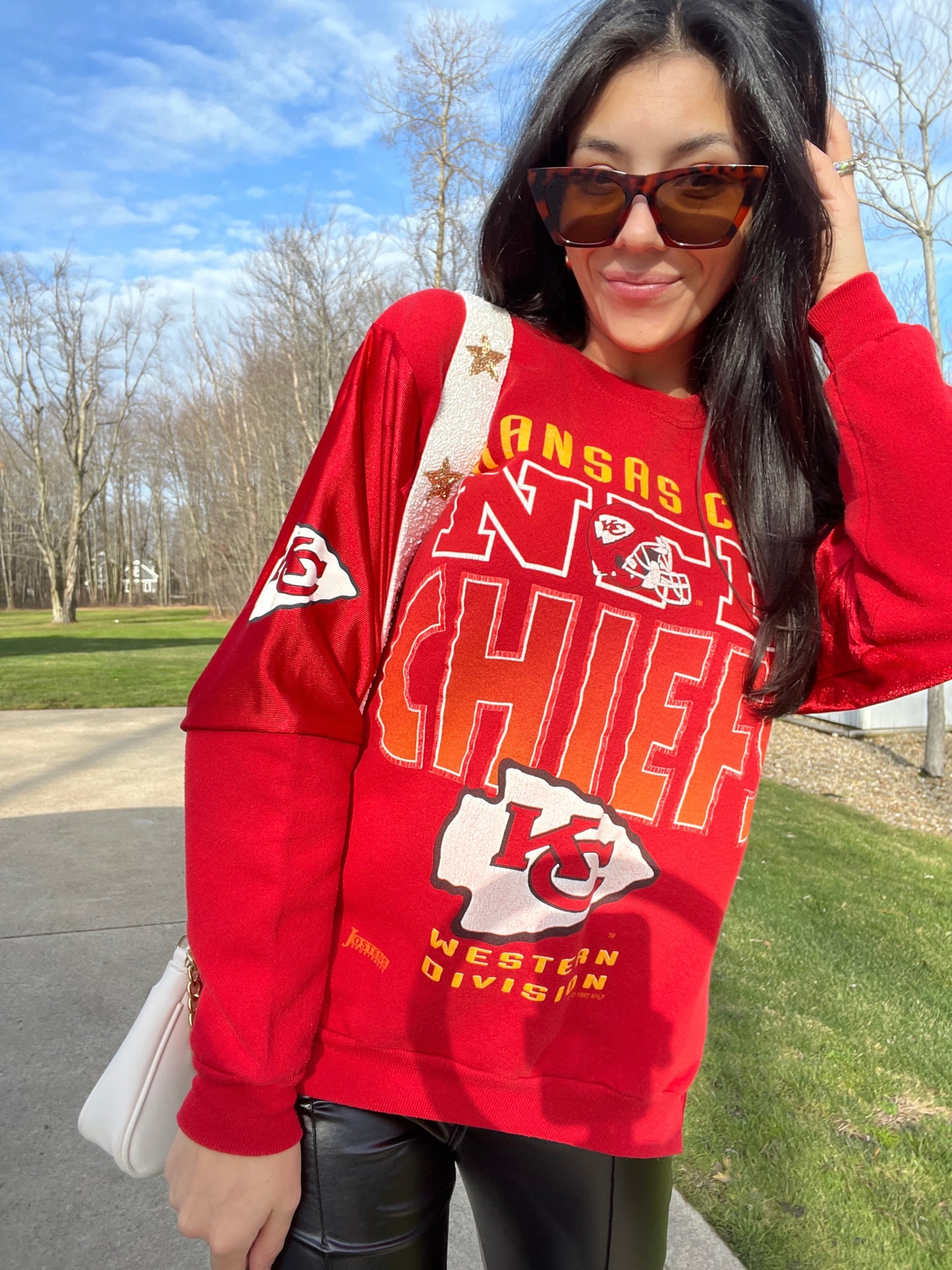 VINTAGE CHIEFS JERSEY SLEEVE CREWNECK