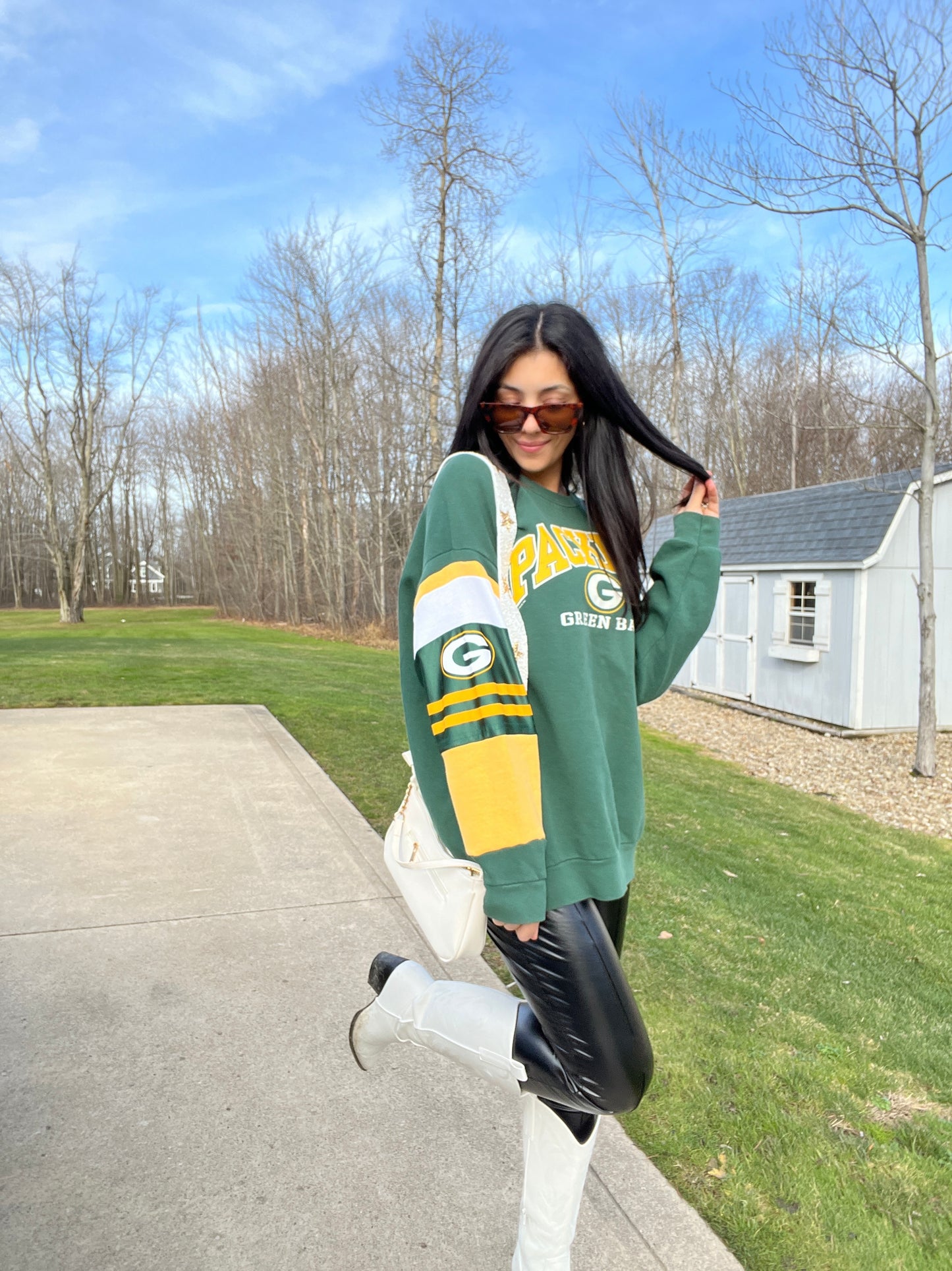 PATCH SLEEVE VINTAGE PACKERS CREWNECK