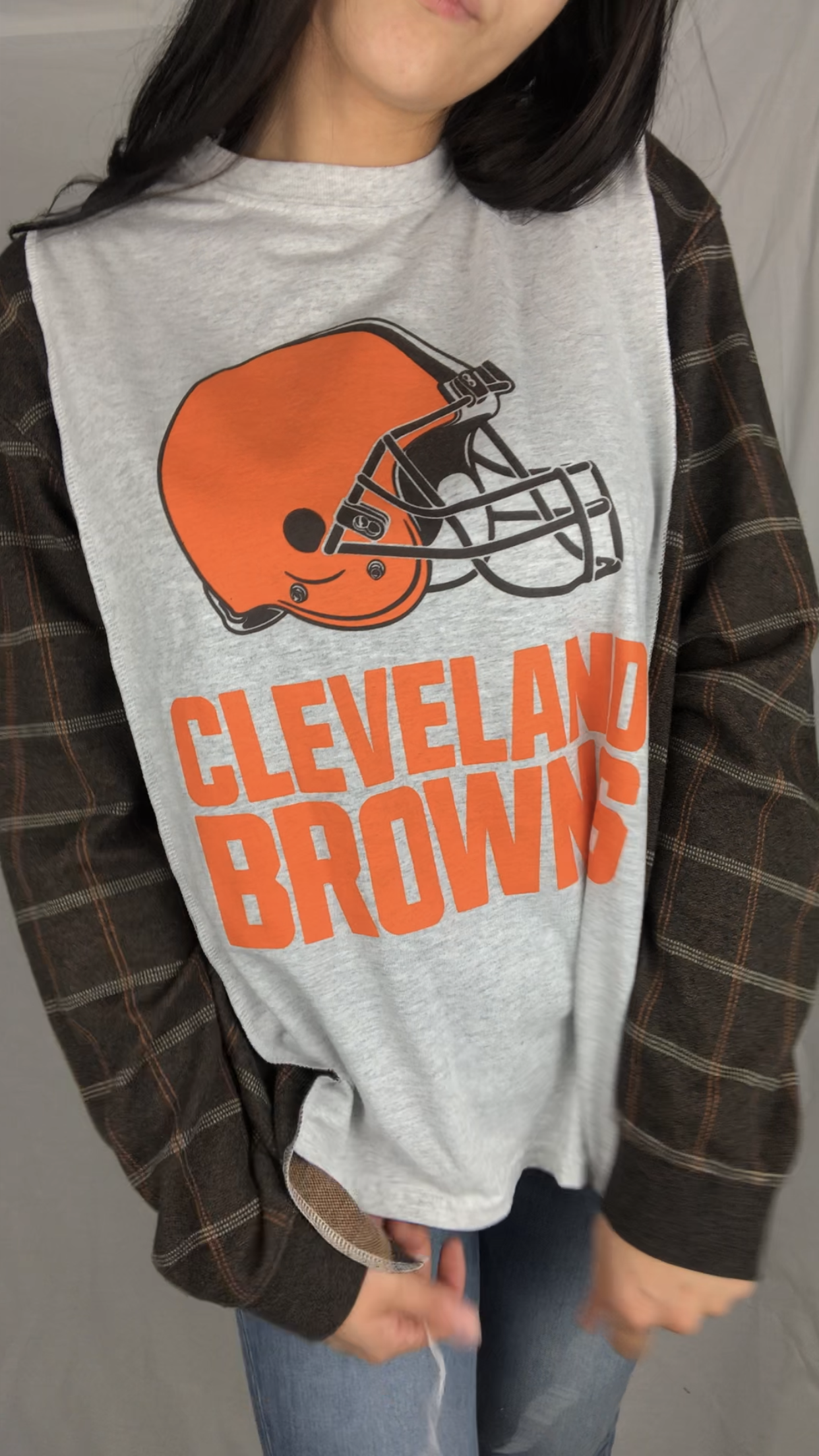 CLEVELAND BROWNS KNIT SLEEVES TOP