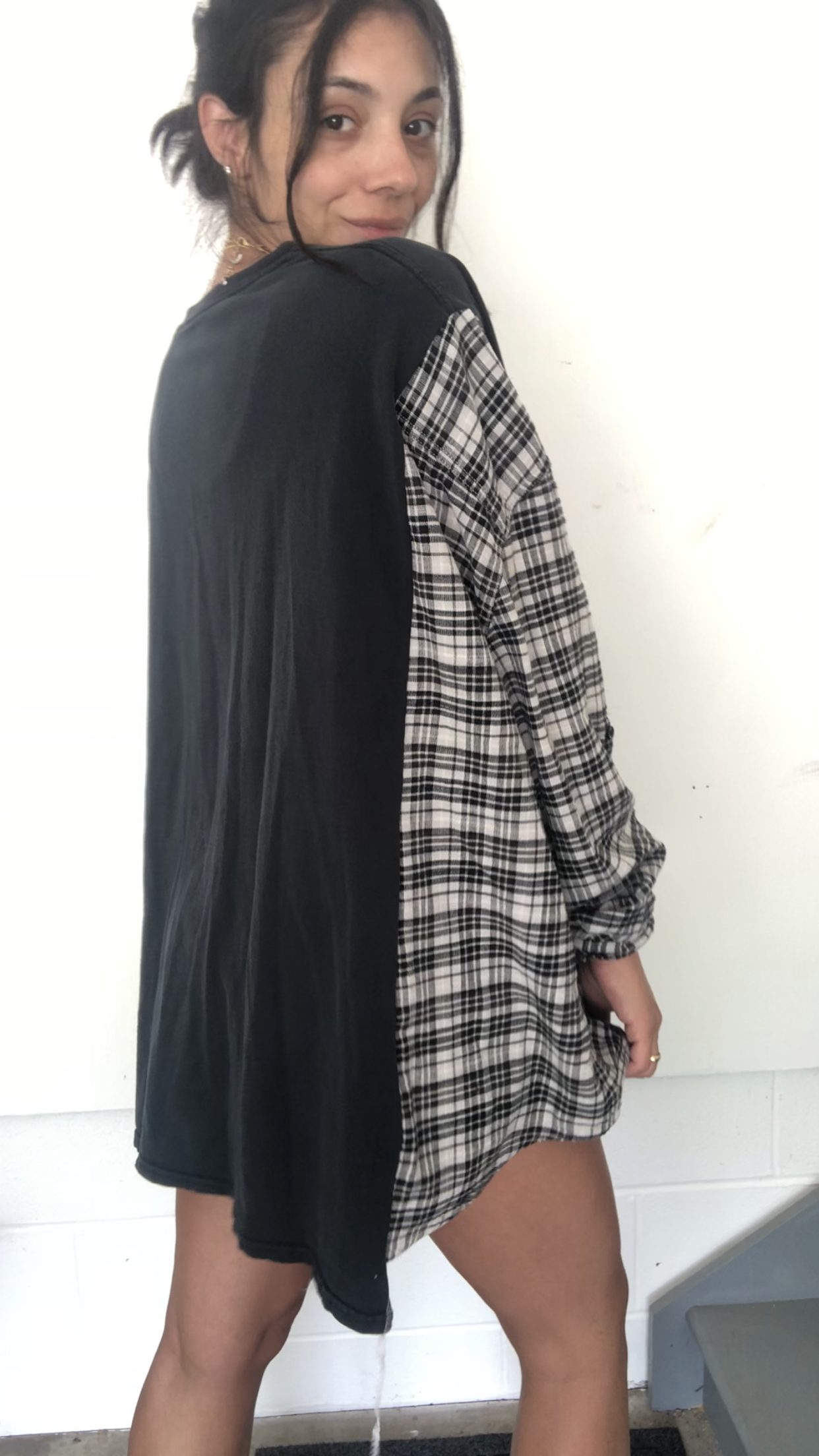 BIKER GIRL EAGLES FLANNEL TOP