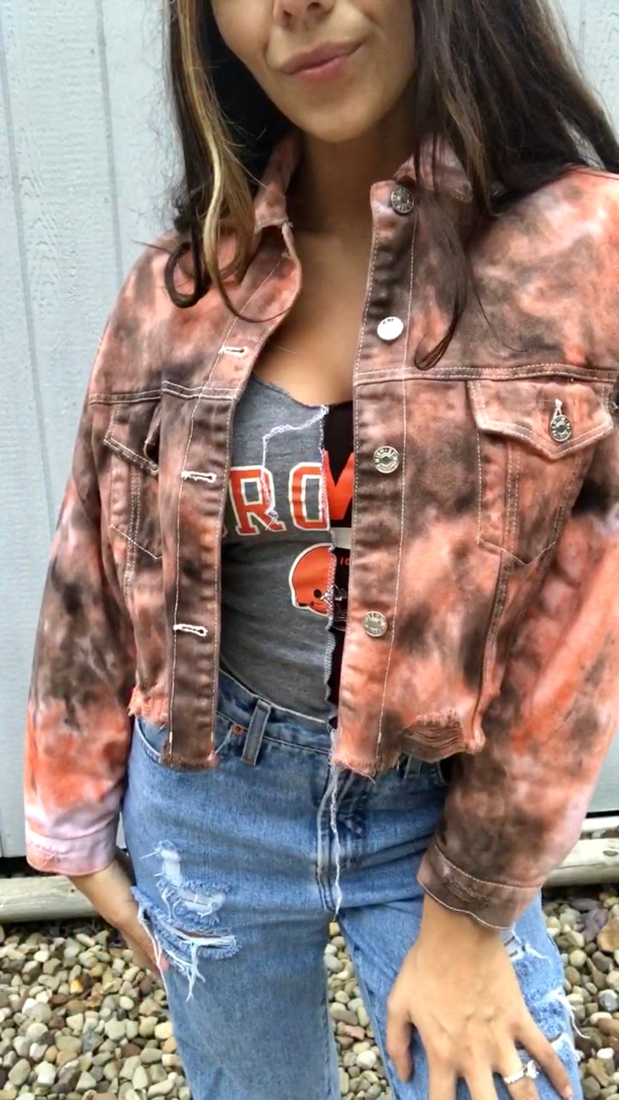 TIE DYE CROPPED JACKET