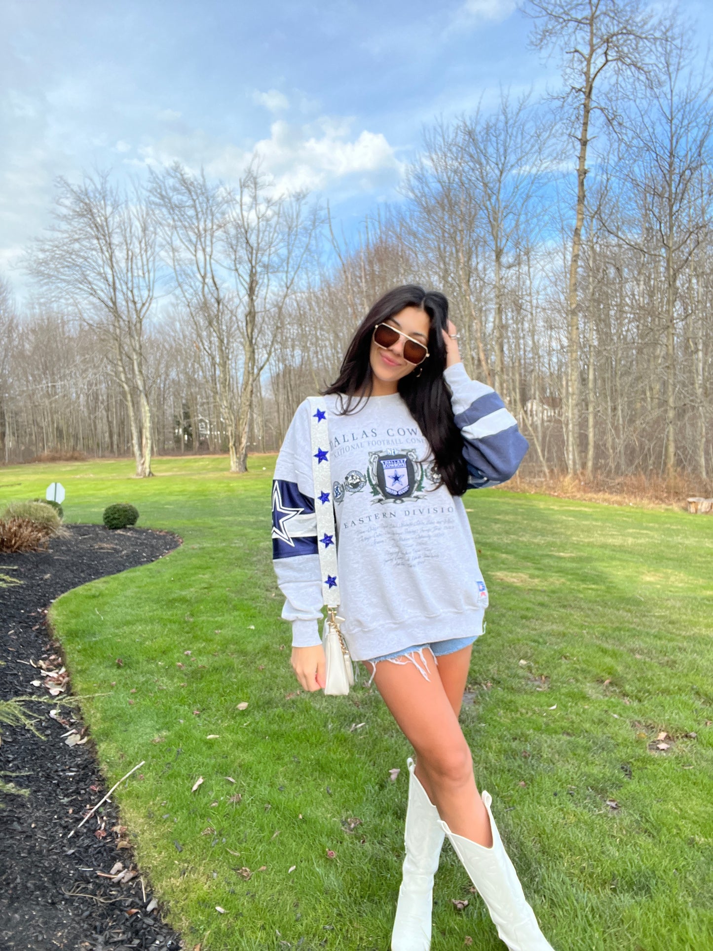 PATCH SLEEVE VINTAGE COWBOYS CREWNECK