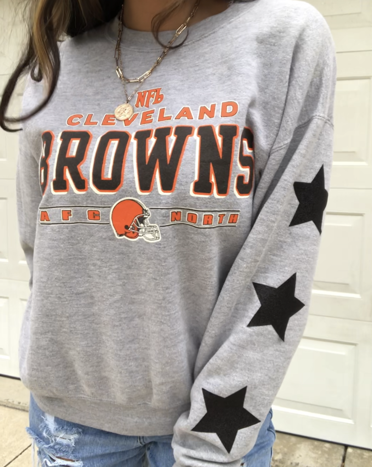 VINTAGE BROWNS STARRY SLEEVE CREW