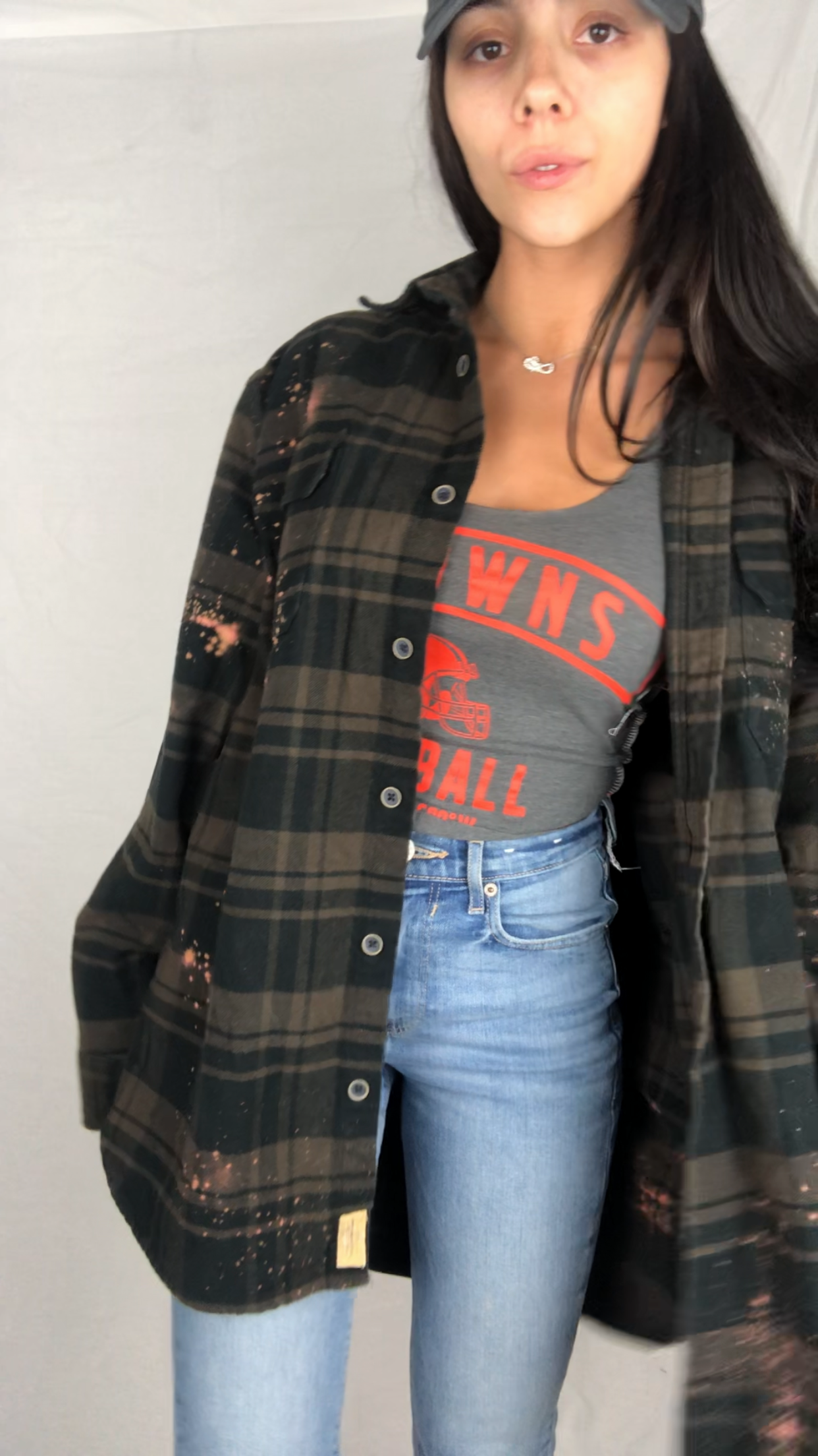 BLACK/BROWN FLANNEL SHACKET