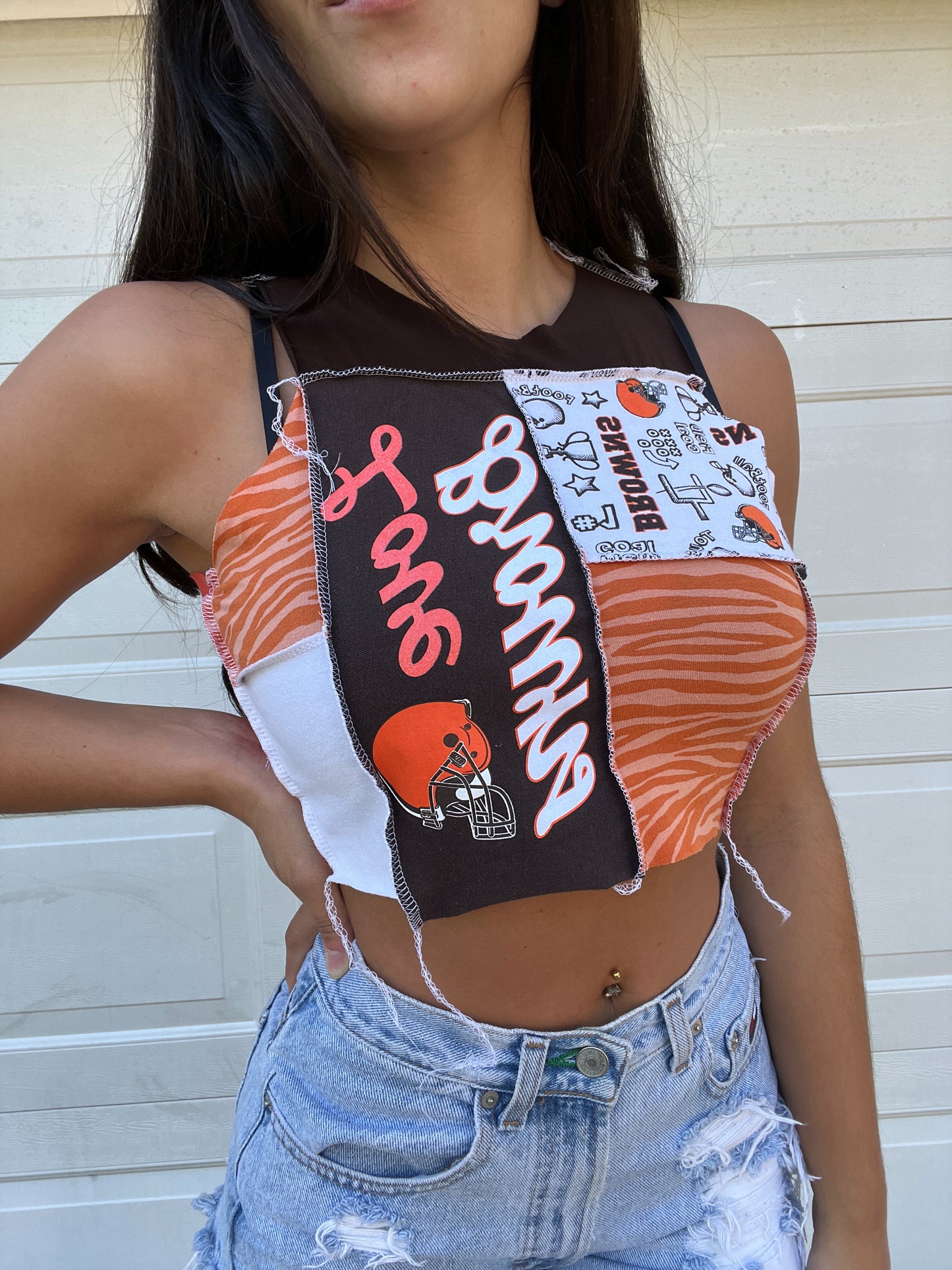 LOVE FOOTBALL PATCHWORK TANK