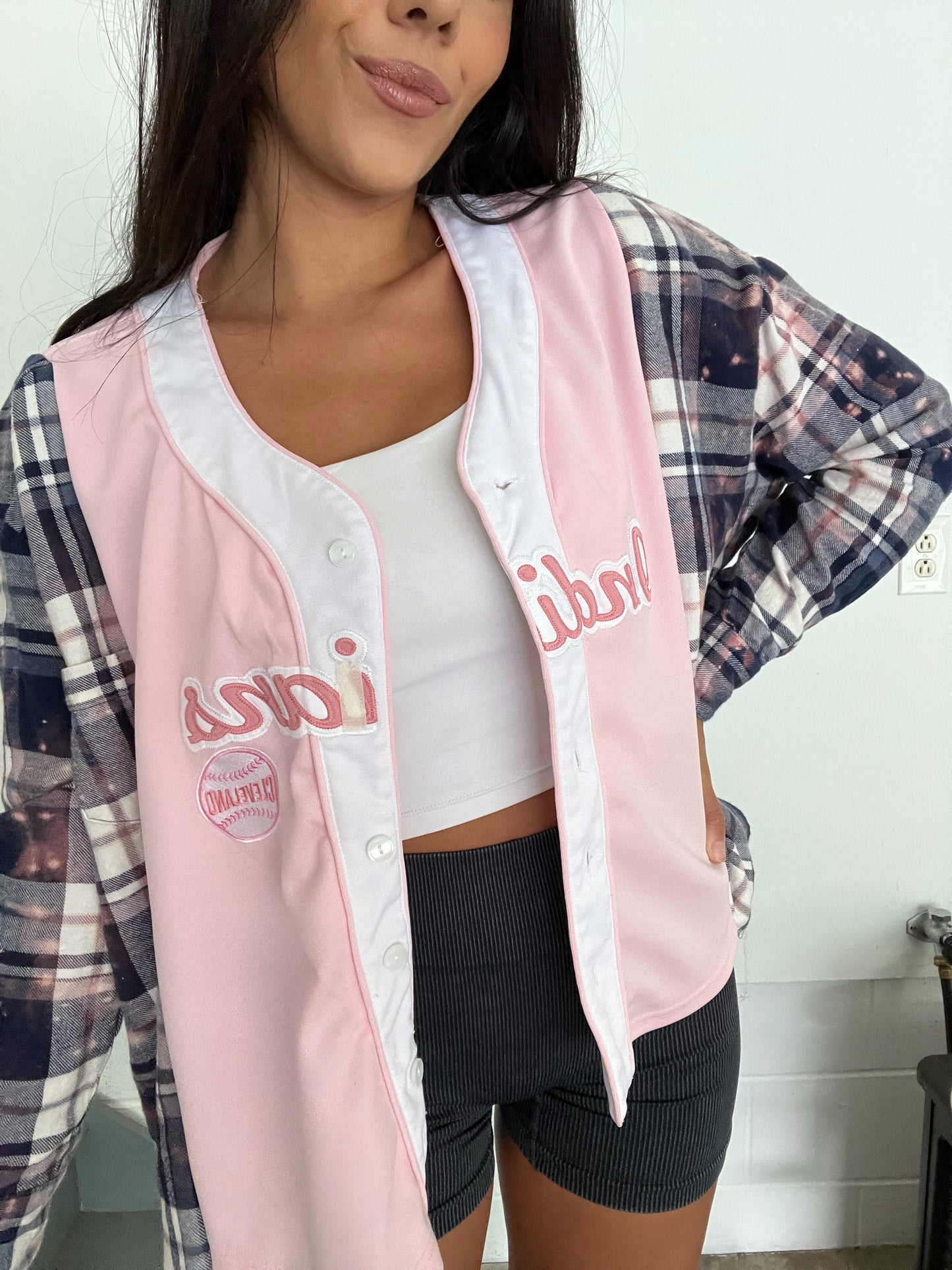 NO NAME PINK JERSEY FLANNEL