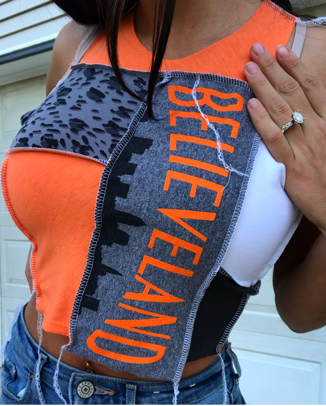 HIGH NECK BELIEVELAND PATCHWORK TANK