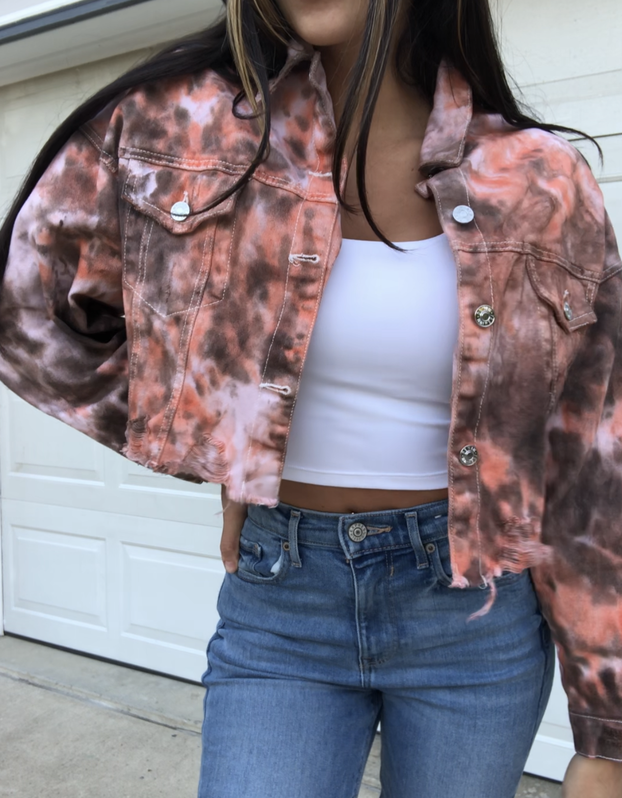 TIE DYE CROPPED JACKET