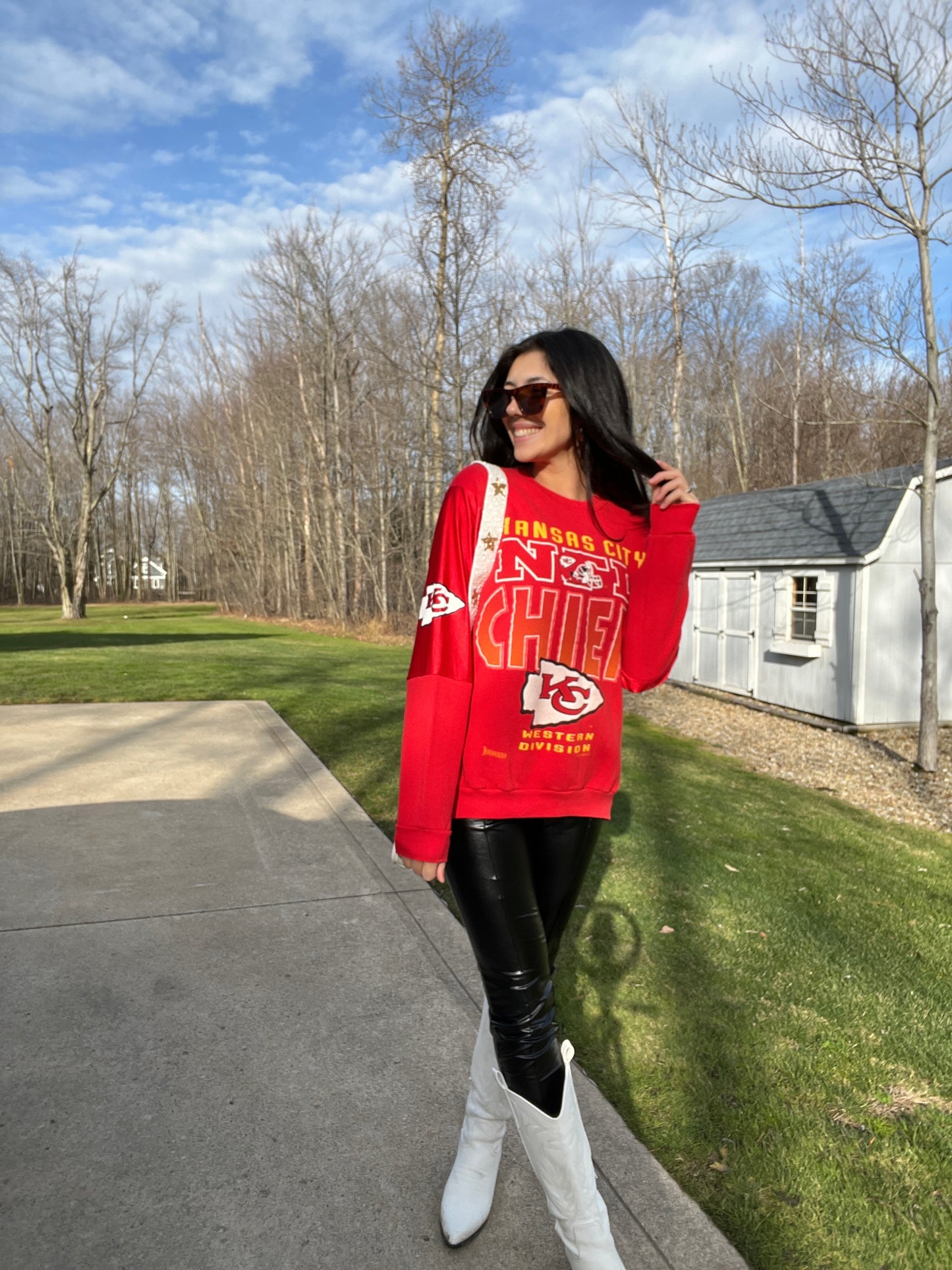 VINTAGE CHIEFS JERSEY SLEEVE CREWNECK