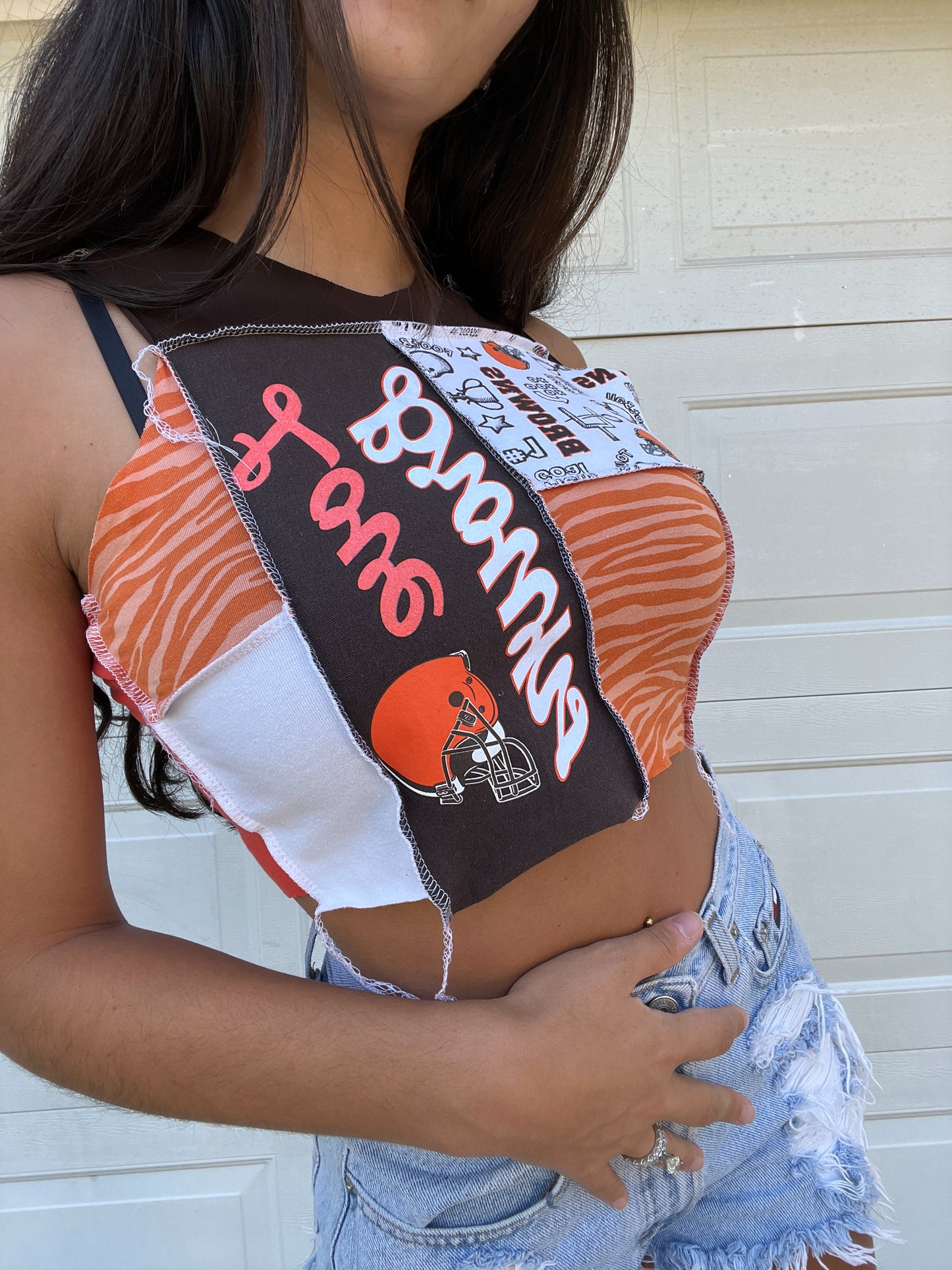 LOVE FOOTBALL PATCHWORK TANK