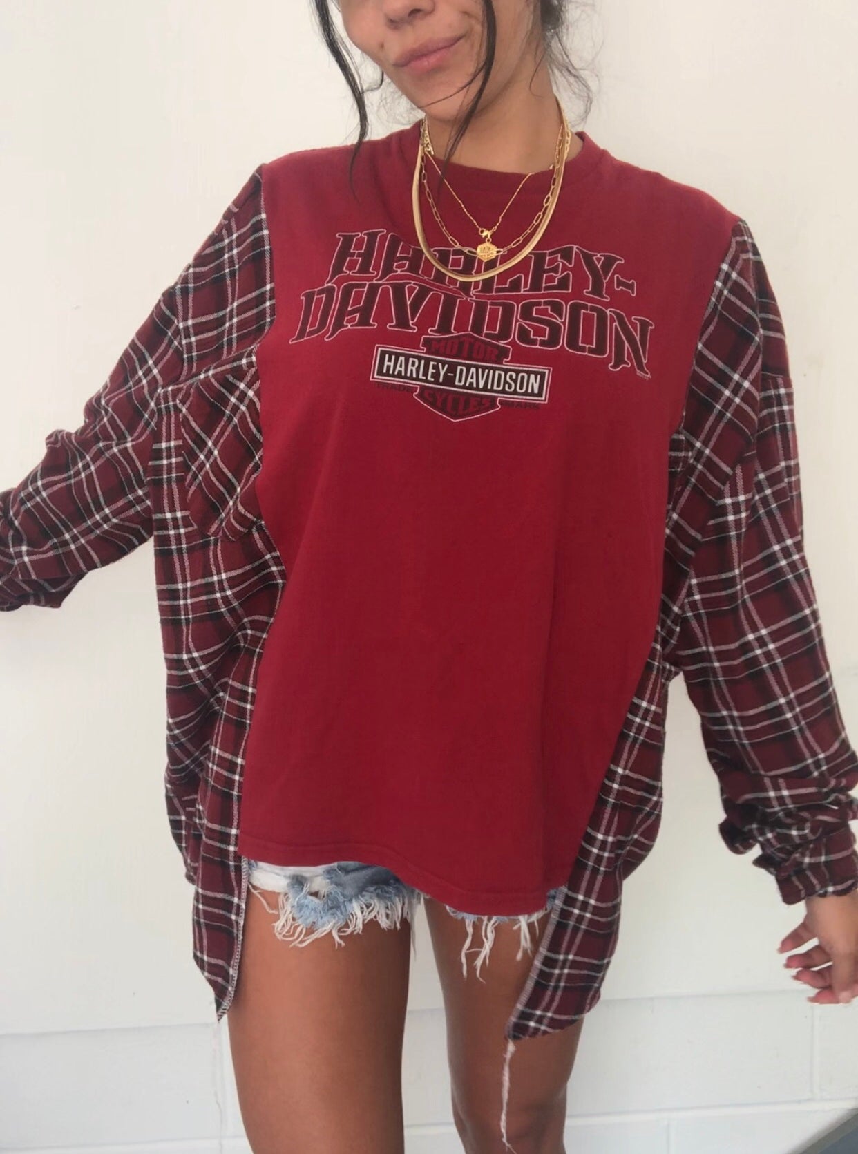 HARLEY DAVIDSON FLANNEL TOP